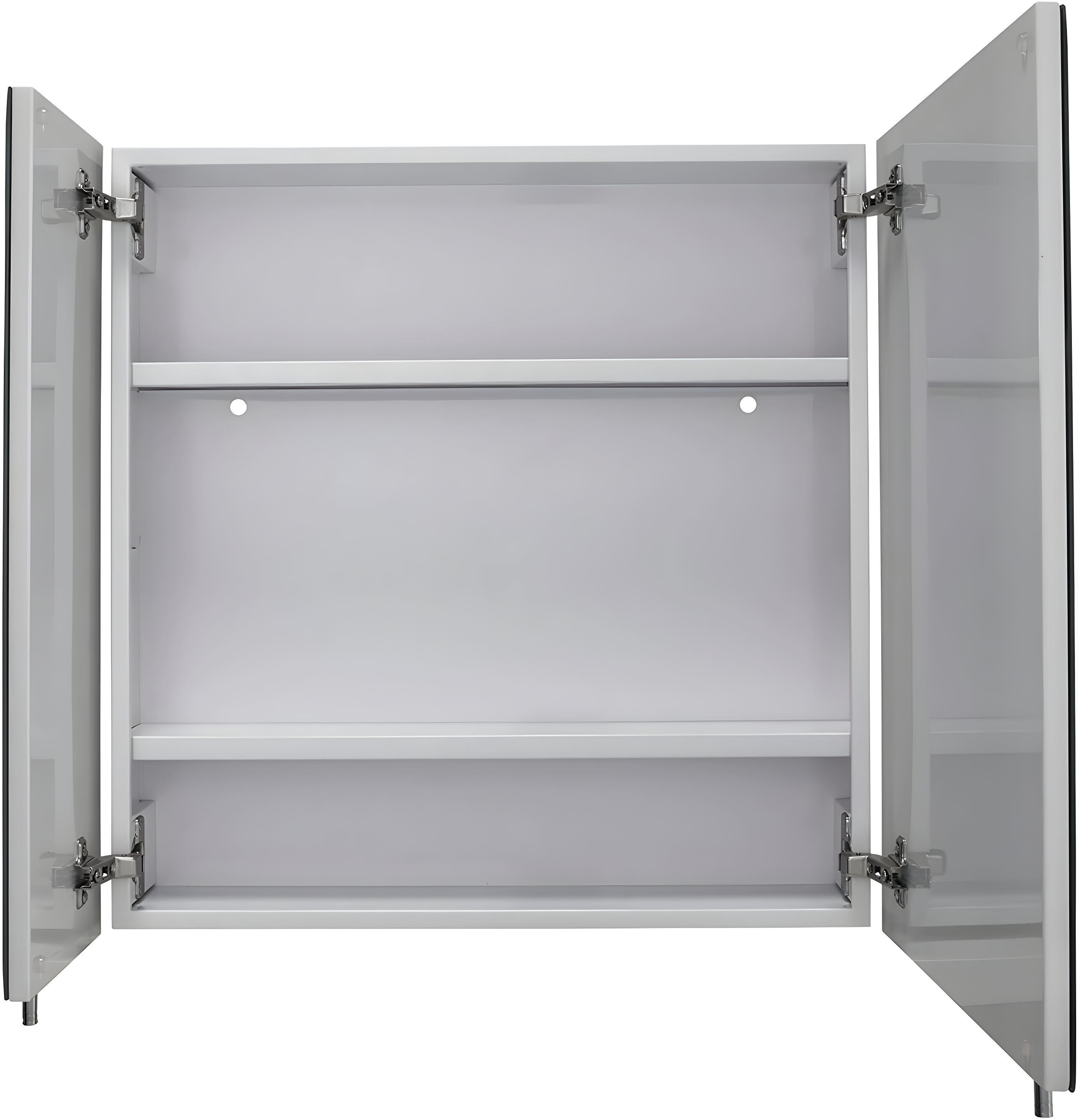 Croydex Wellington Double Door Aluminium Bathroom Medicine Cabinet in White (24x24in)