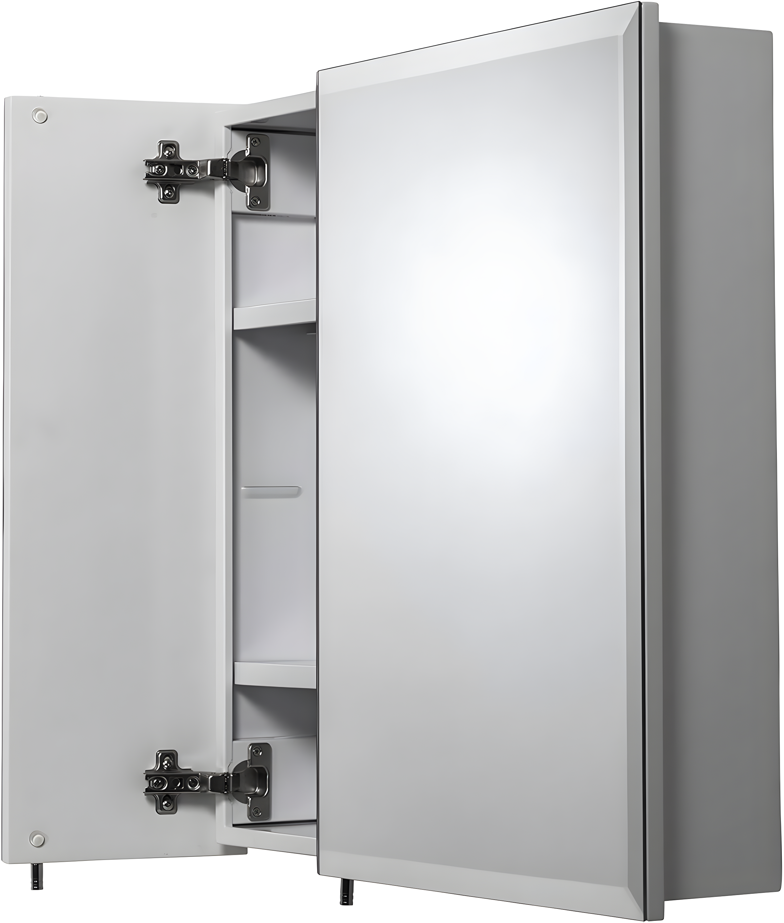 Croydex Wellington Double Door Aluminium Bathroom Medicine Cabinet in White (24x24in)