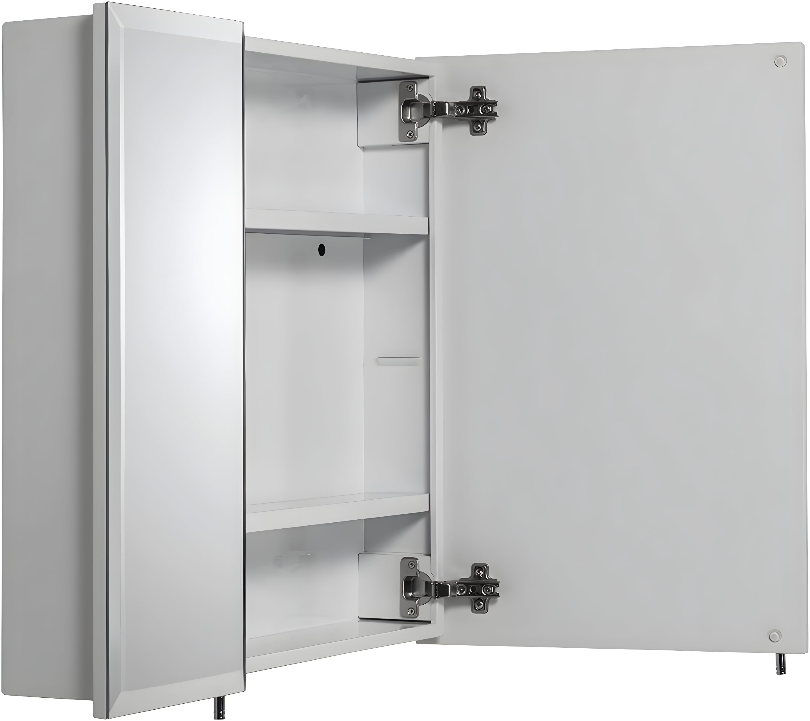 Croydex Wellington Double Door Aluminium Bathroom Medicine Cabinet in White (24x24in)