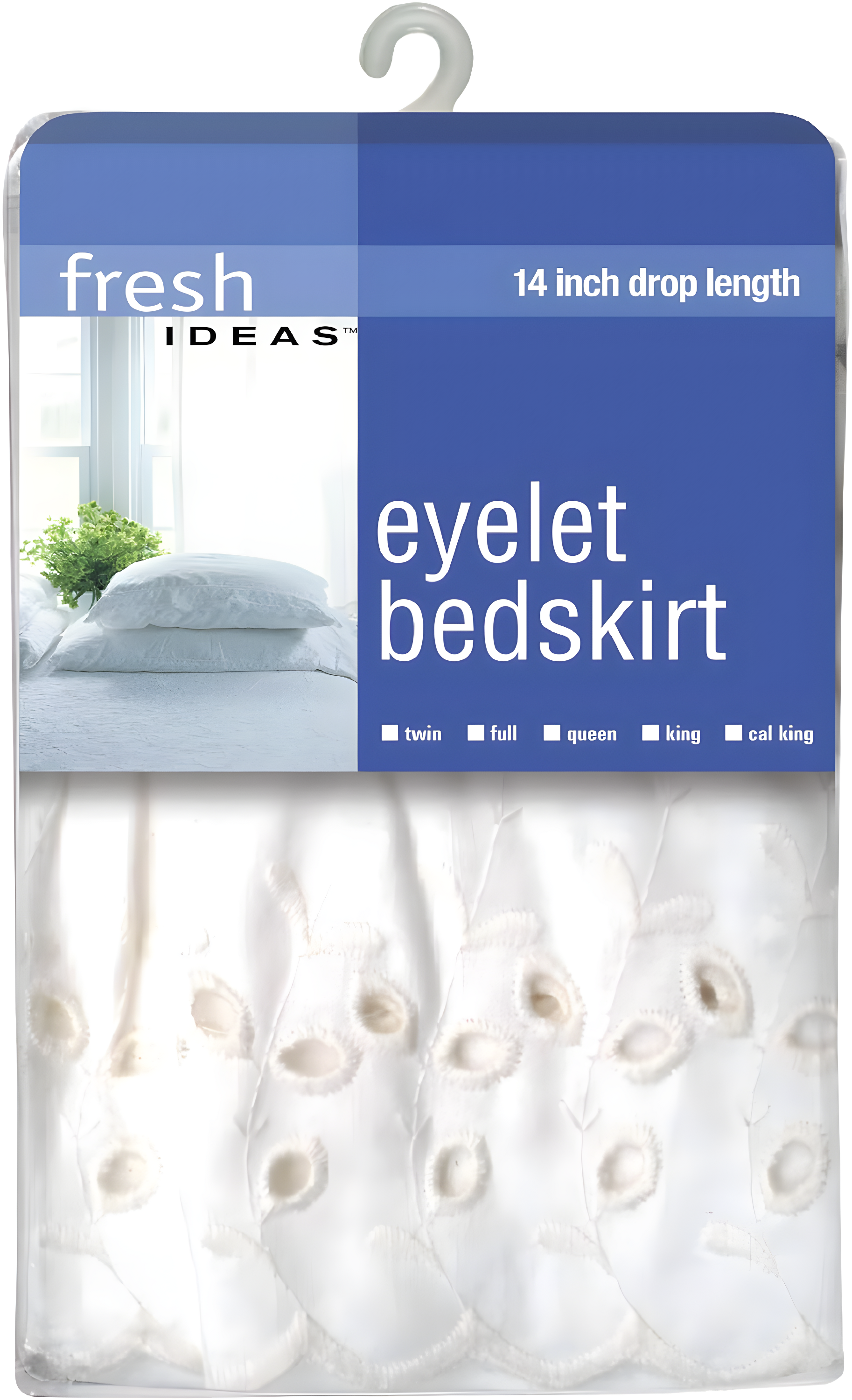 Fresh Ideas Fresh Ideas Ruffled Eyelet Bed Skirt, 14" Drop Length