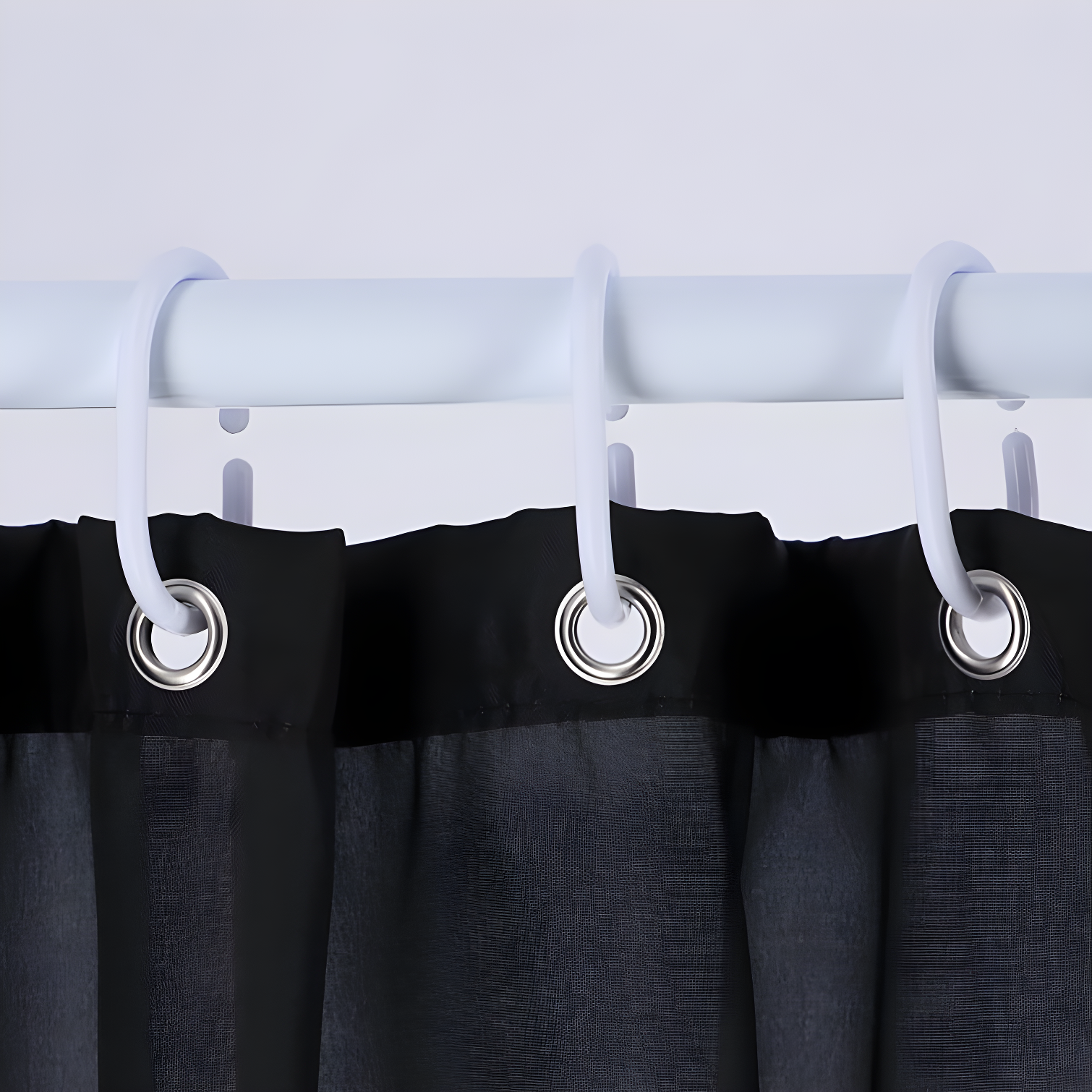 Evideco Solid Plastic Shower Curtain Hooks Rings (Set of 12)