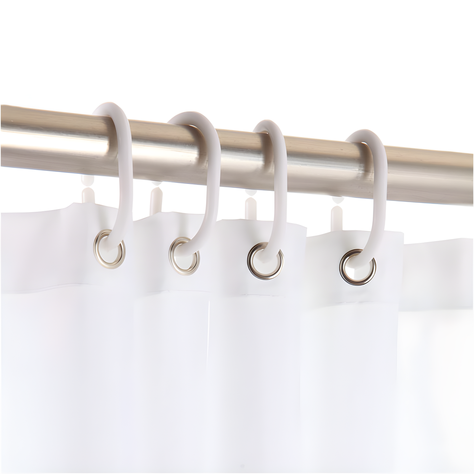 Evideco Solid Plastic Shower Curtain Hooks Rings (Set of 12)