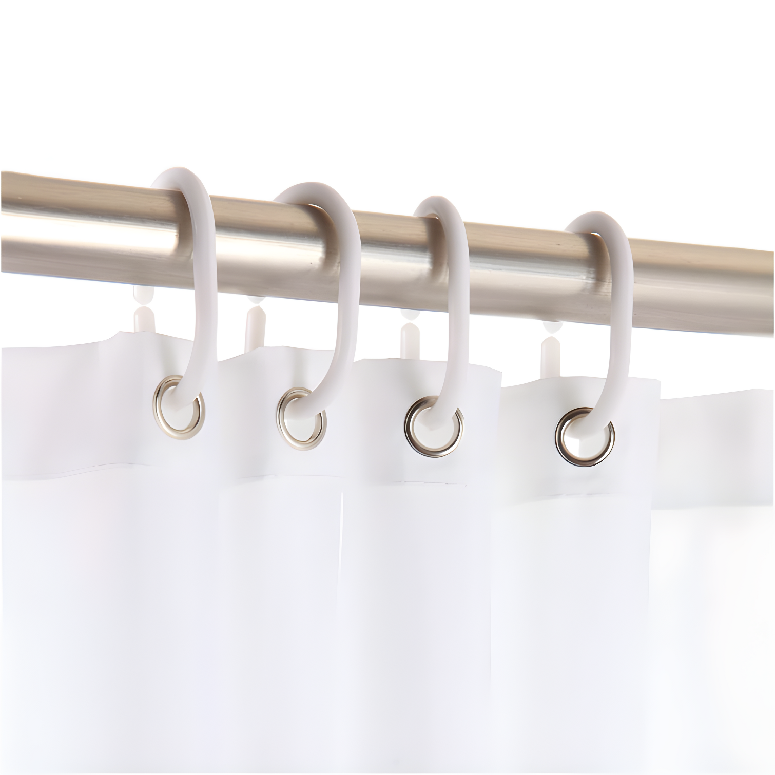 Evideco Solid Plastic Shower Curtain Hooks Rings (Set of 12)
