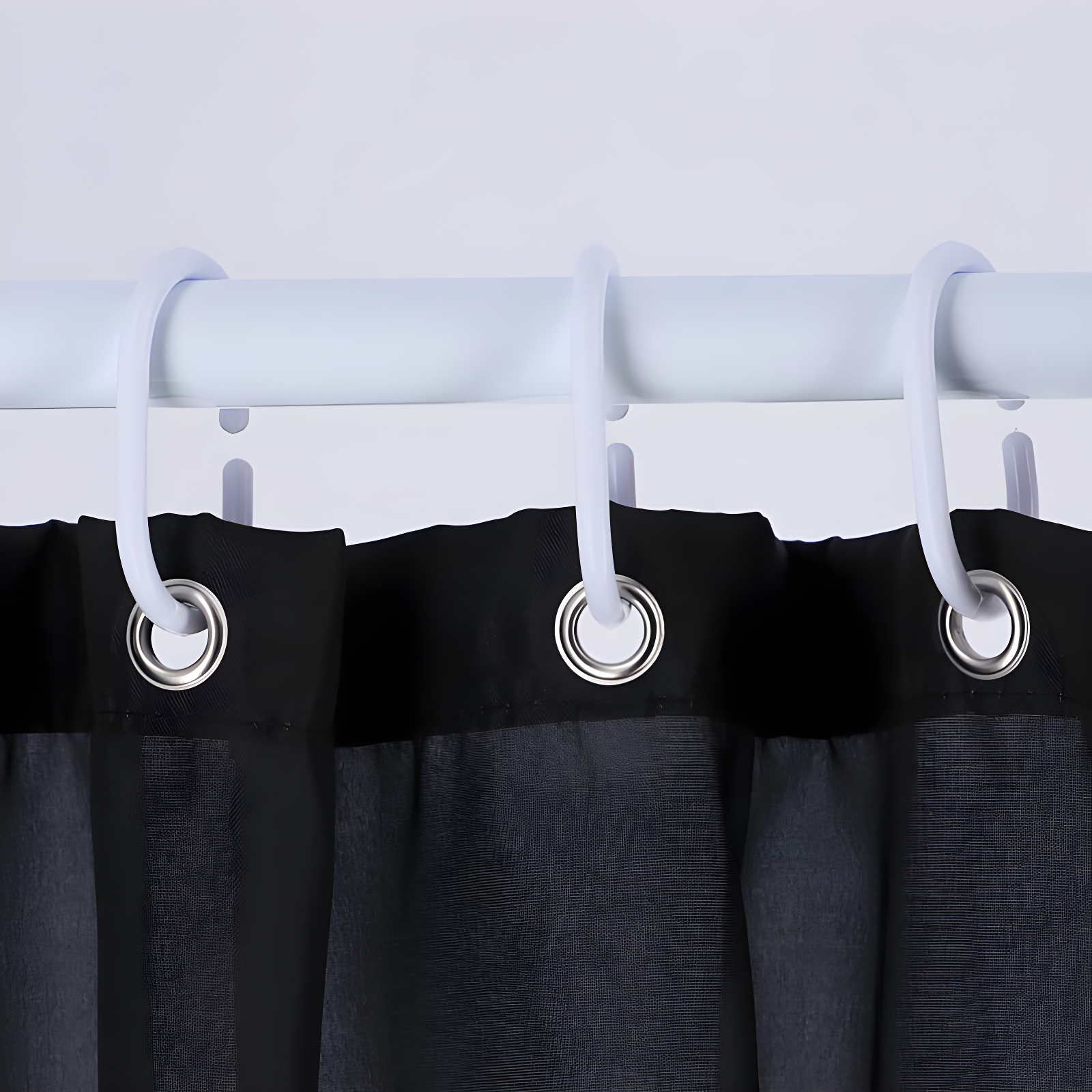 Evideco Solid Plastic Shower Curtain Hooks Rings (Set of 12)