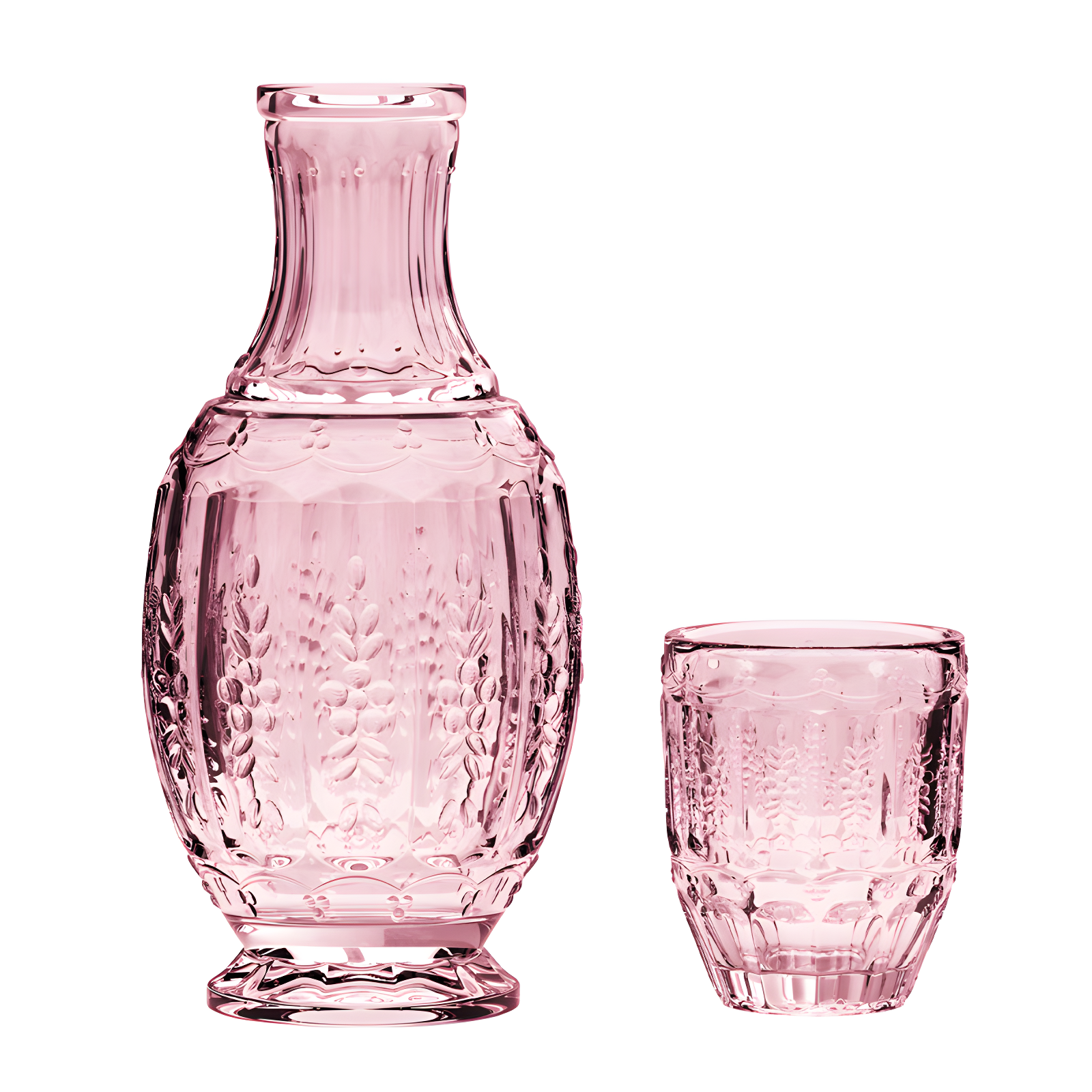 Elle Decor 2-Piece Carafe and Cup Set, Vintage Pink | Wayfair