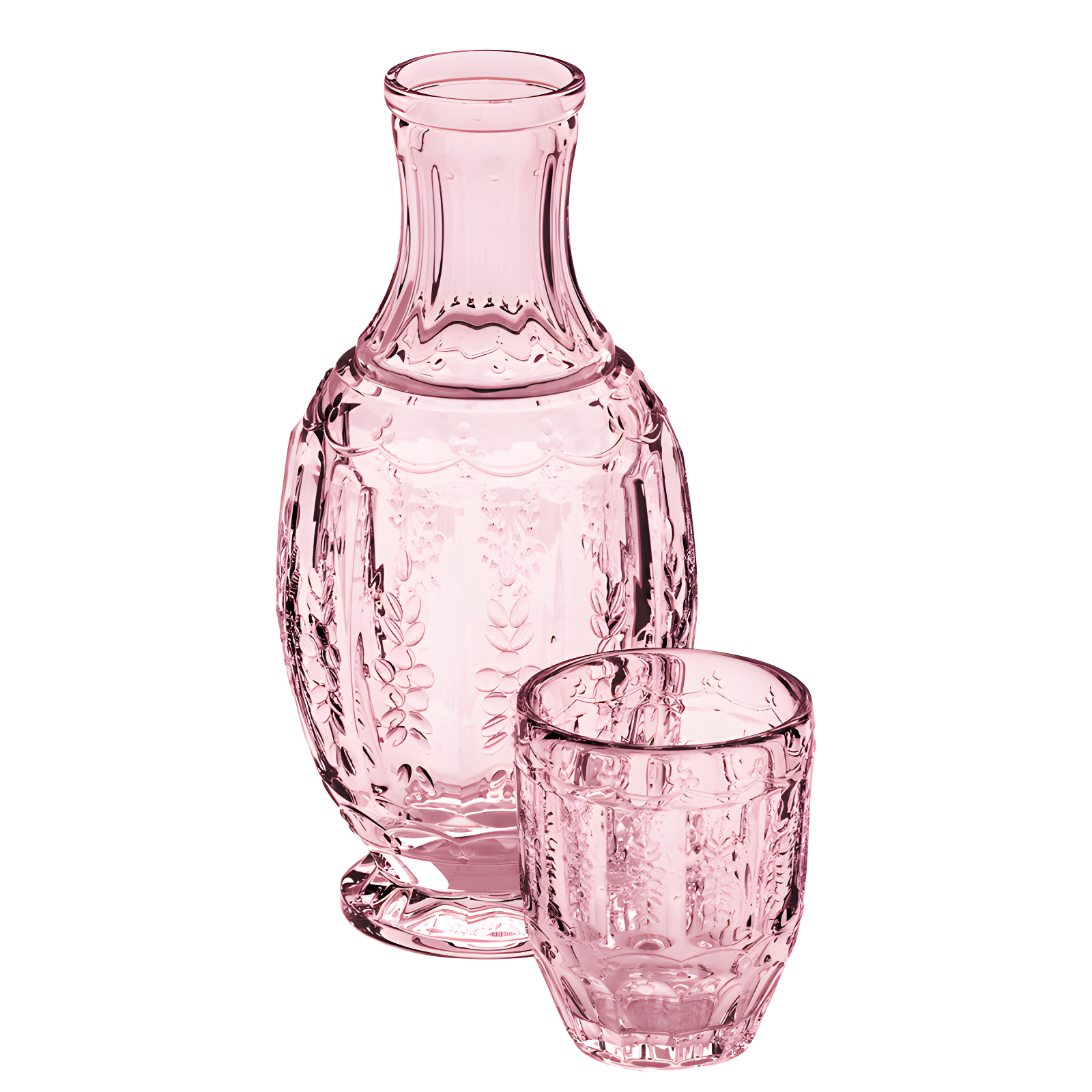 Elle Decor 2-Piece Carafe and Cup Set, Vintage Pink | Wayfair