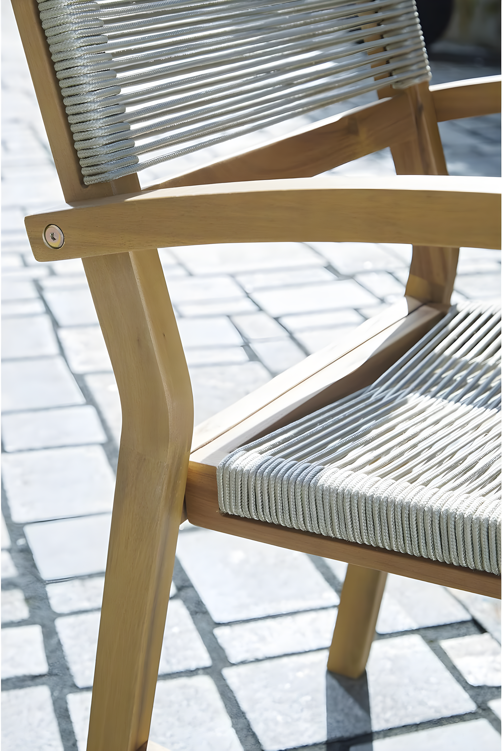 Signature Design by Ashley Janiyah Rope Back Outdoor Dining Arm Chair (Set of 2), Light Brown