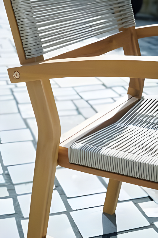 Signature Design by Ashley Janiyah Rope Back Outdoor Dining Arm Chair (Set of 2), Light Brown
