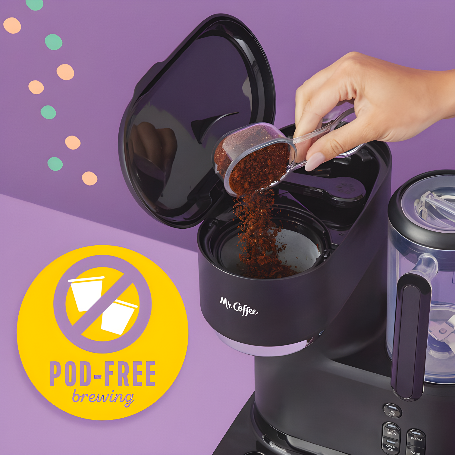 Mr. Coffee 2149282 Mr. Coffee Single-Serve Iced And Hot Coffee Maker And Blender With 2 Tumblers