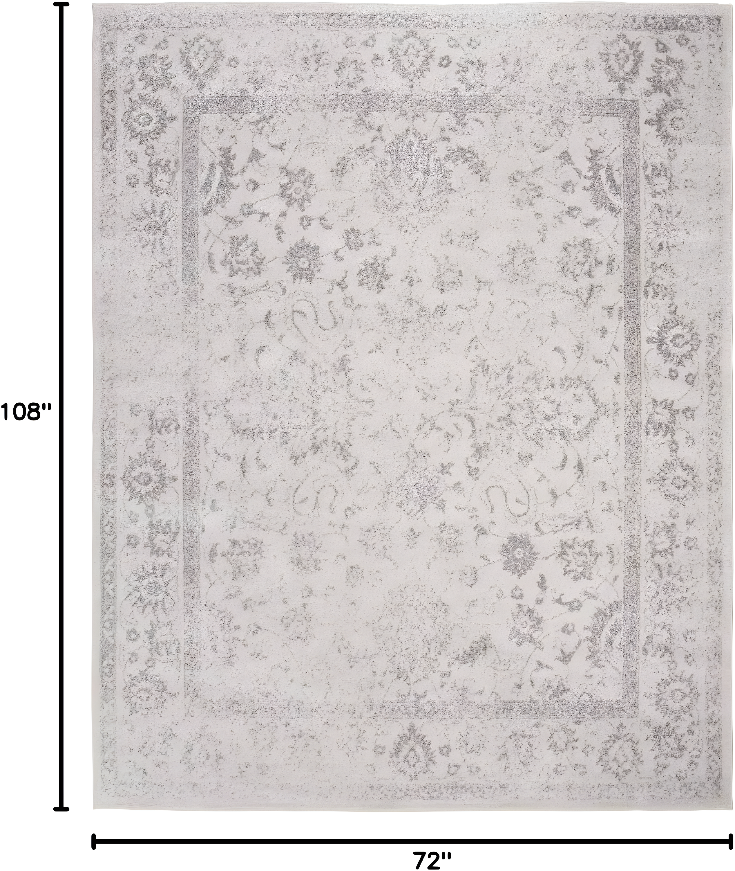 Adirondack ADR109 Machine Made Indoor Area Rug - Ivory/Silver - 6'x9' - Safavieh
