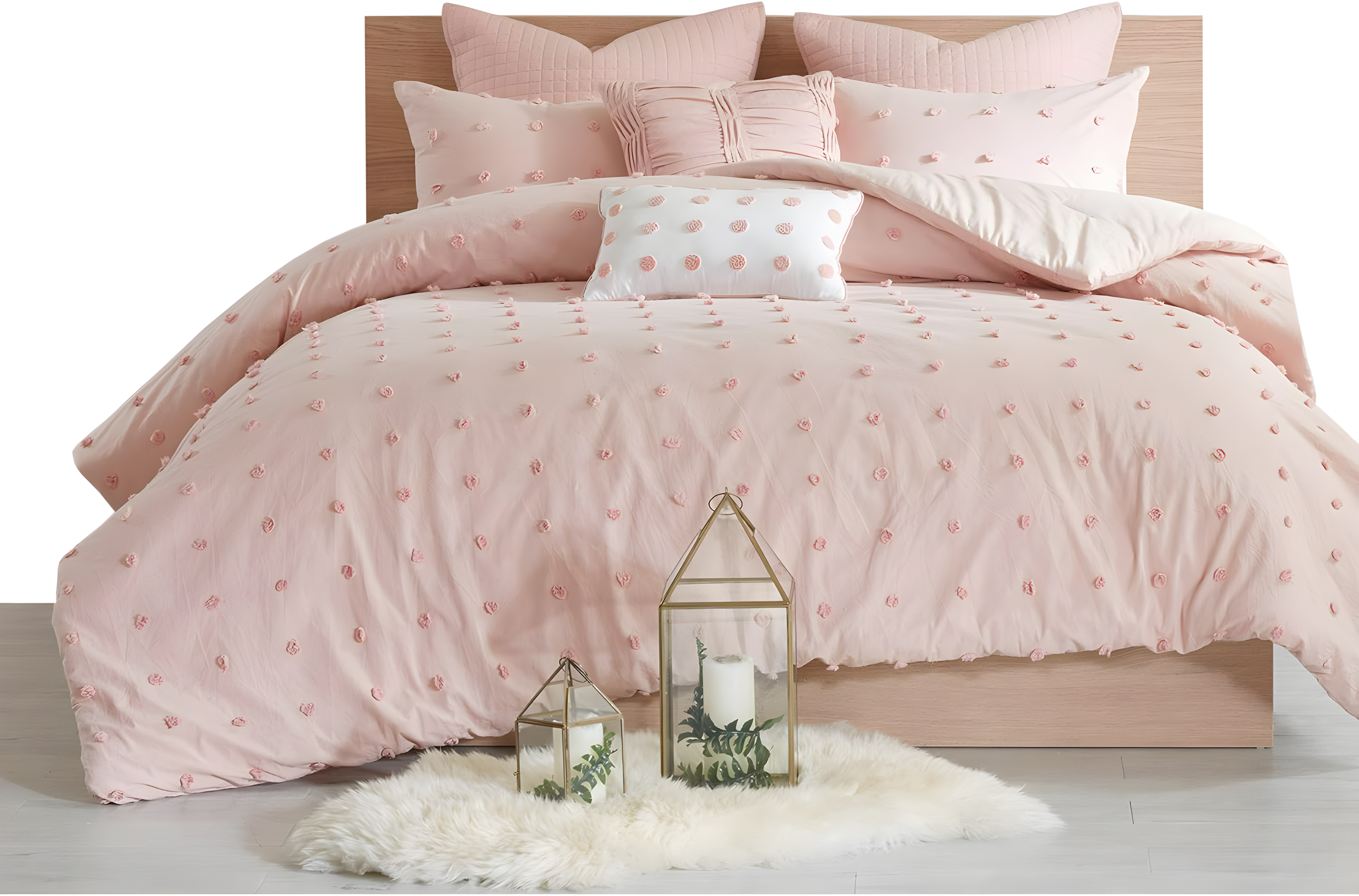 Intelligent Design Brooklyn Cotton Jacquard Comforter Set with Euro Shams and Throw Pillows