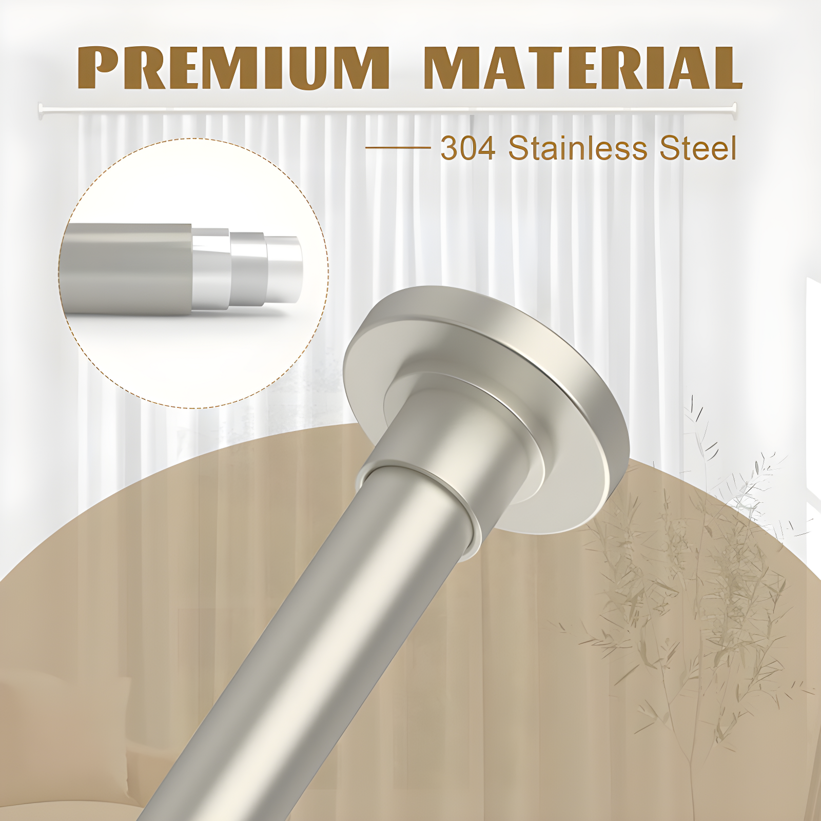 Glorbu 80'' Shower Curtain Rod