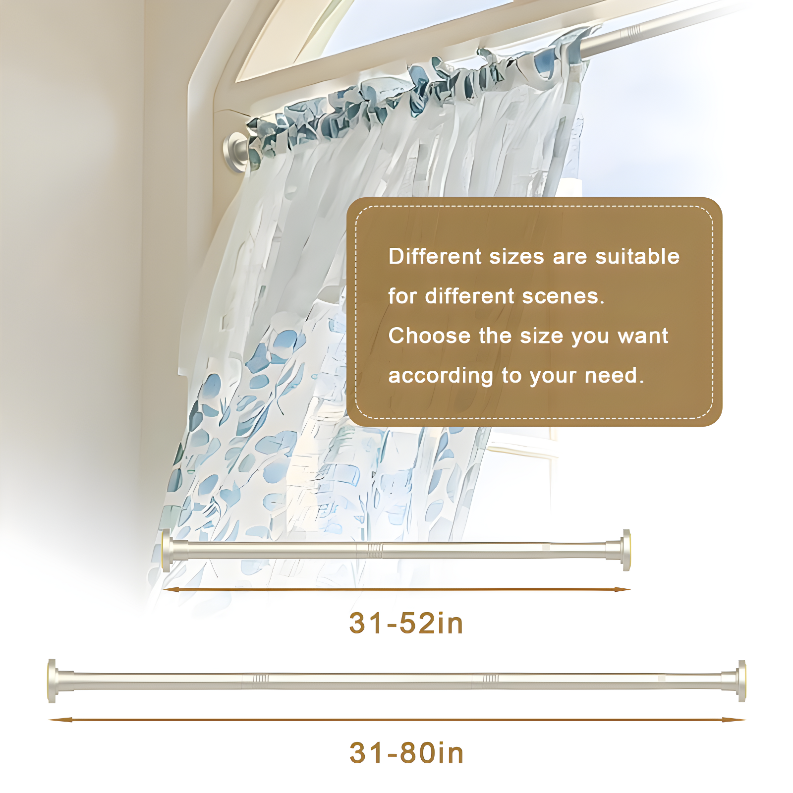 Glorbu 80'' Shower Curtain Rod