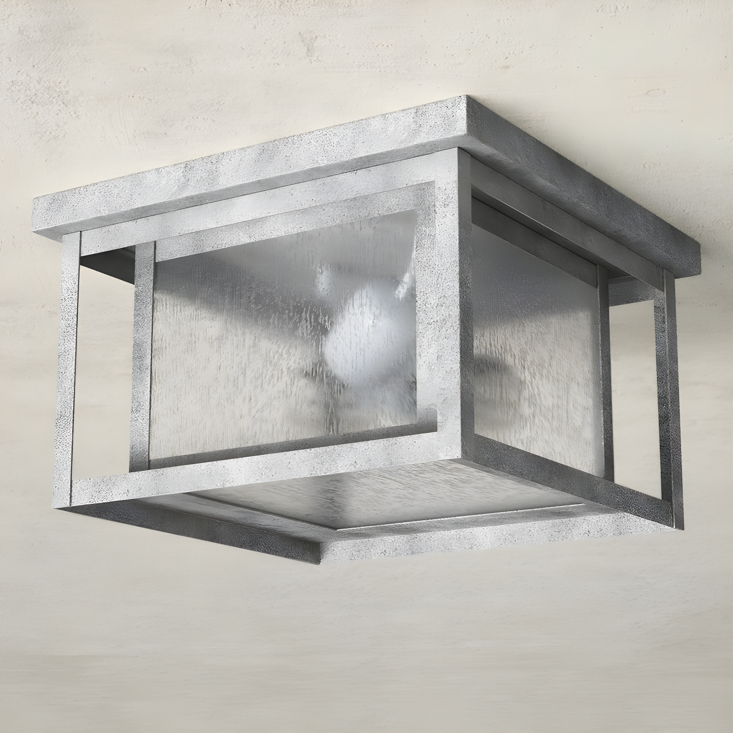 Vermont Seeded Square Outdoor Flush Mount