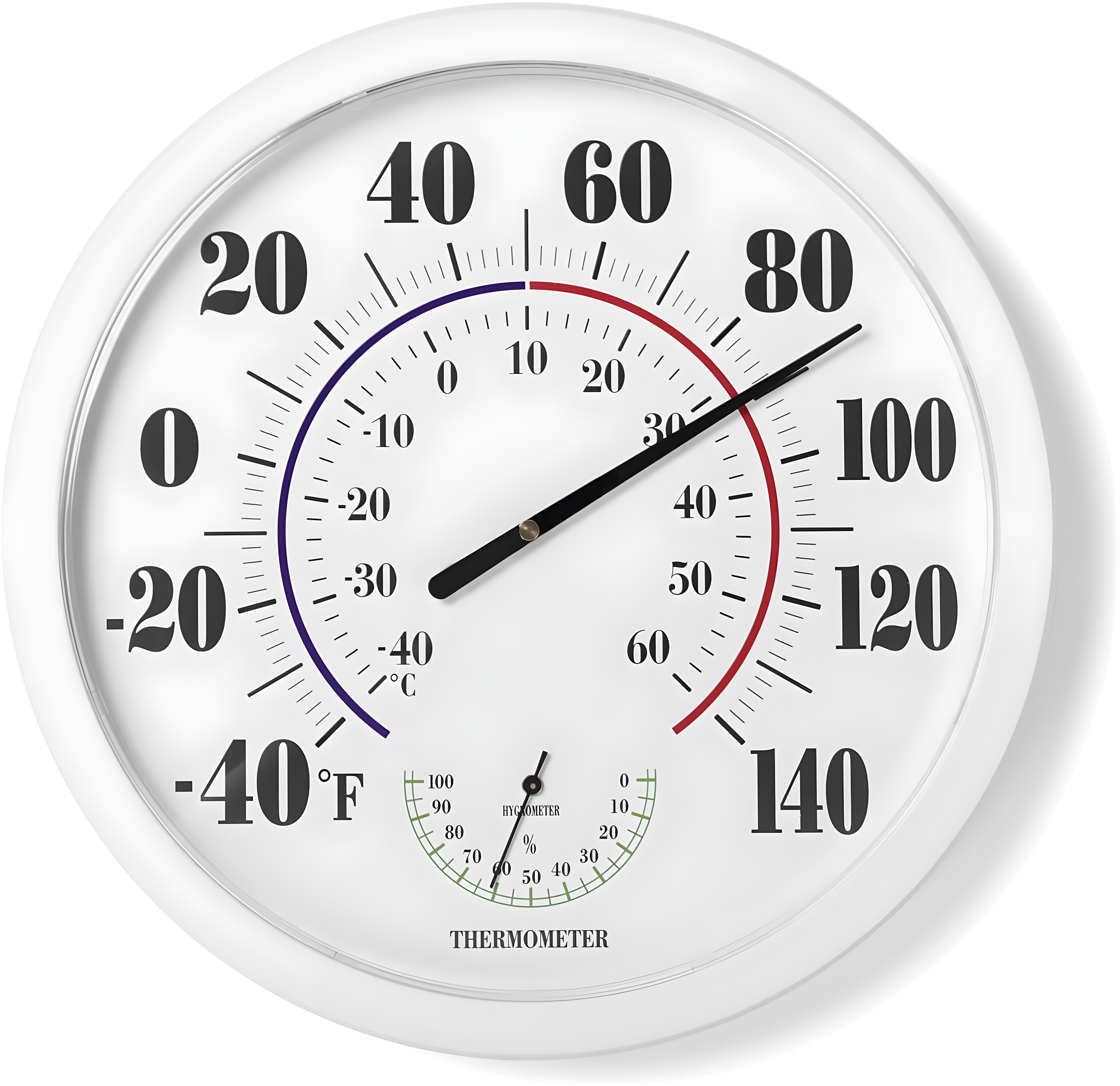 Uanit Indoor Outdoor Thermometer Large Numbers Wall Thermometer Hygrometer Waterproof Does not Require Battery Wireless Hanging Hygrometer Garden Decoration