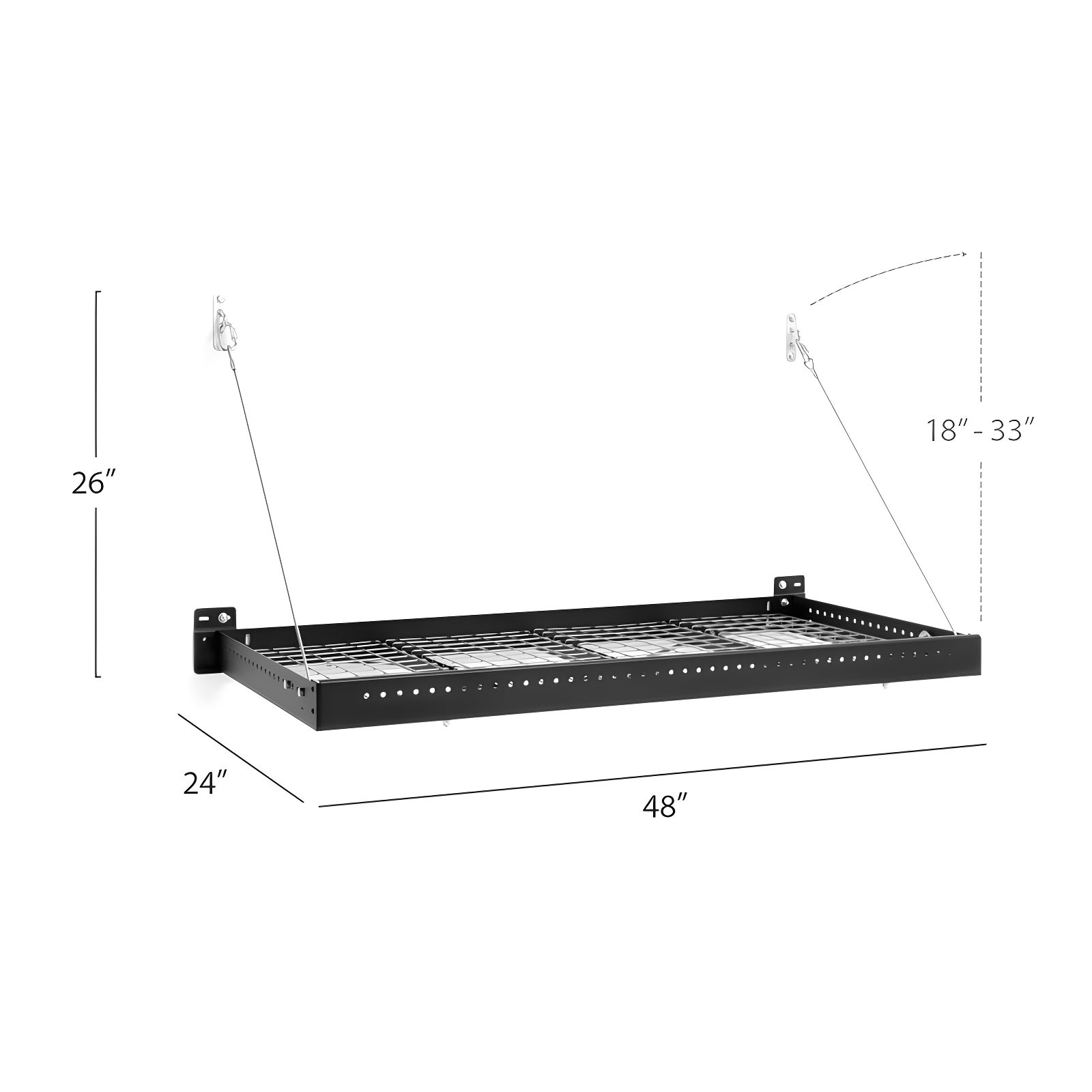 NewAge Products Pro Series 2 ft. x 4 ft. Wall Mounted Steel Shelf