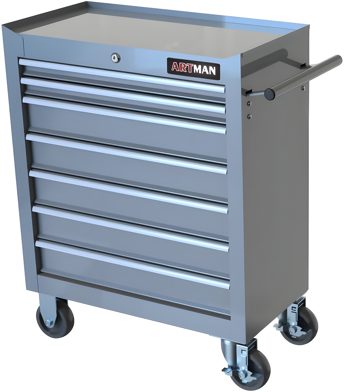 7 Drawers Tool Cart on Wheels,Multifunctional Rolling Tool Chest Tool Storage,Drawers Rolling Tool Trolley Organizer Tool Case for Garage, Warehouse, Workshop, Repair Shop (Silver)