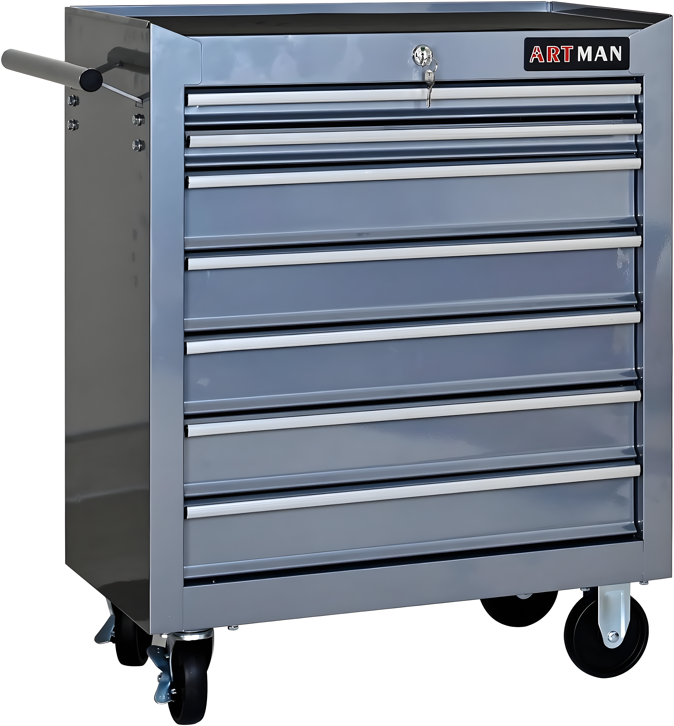 7 Drawers Tool Cart on Wheels,Multifunctional Rolling Tool Chest Tool Storage,Drawers Rolling Tool Trolley Organizer Tool Case for Garage, Warehouse, Workshop, Repair Shop (Silver)