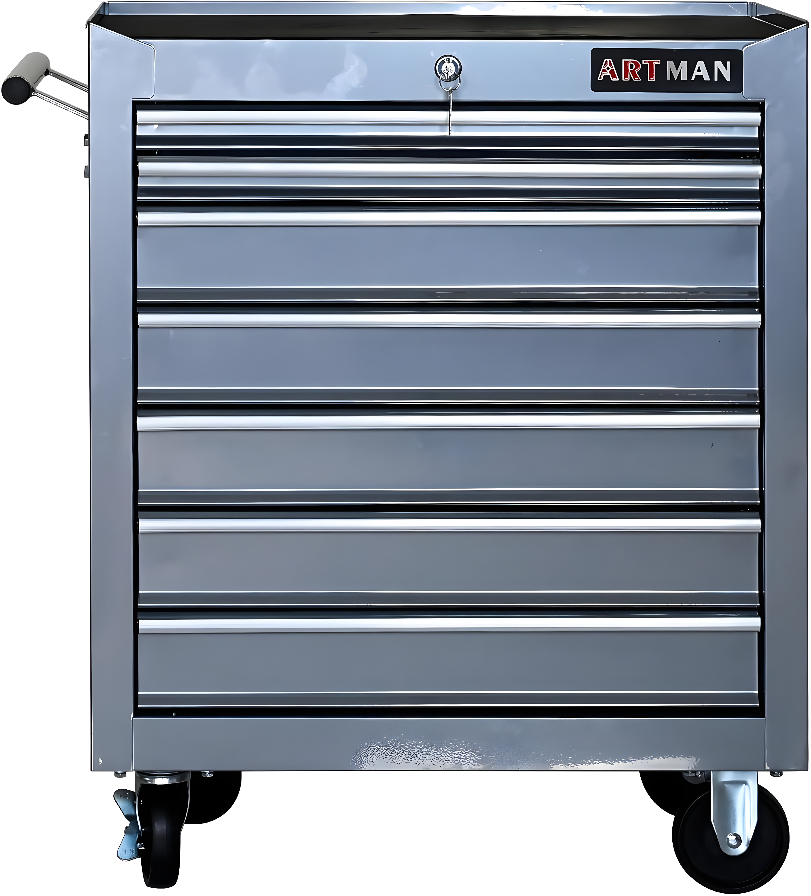 7 Drawers Tool Cart on Wheels,Multifunctional Rolling Tool Chest Tool Storage,Drawers Rolling Tool Trolley Organizer Tool Case for Garage, Warehouse, Workshop, Repair Shop (Silver)