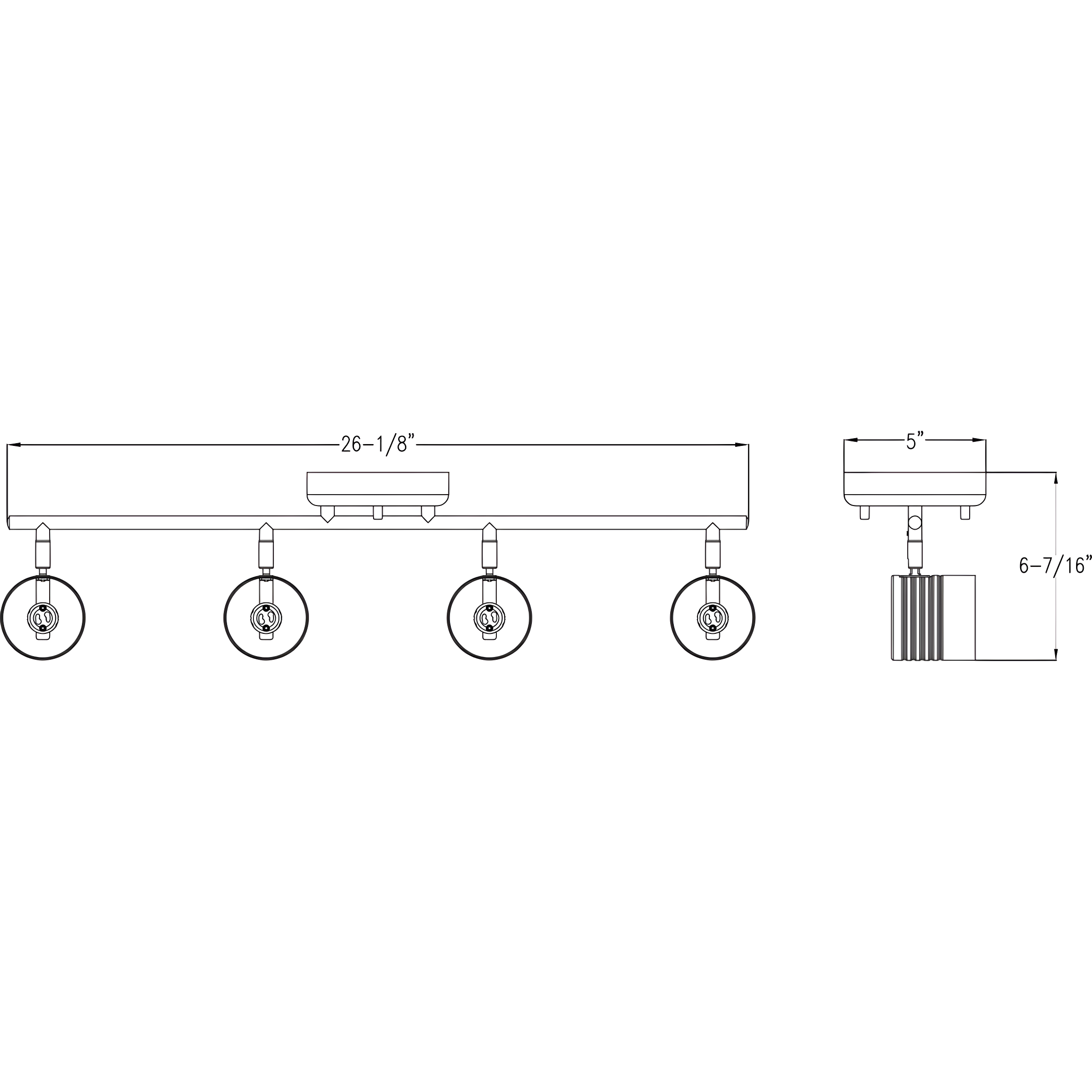 Progress Lighting P900014-028 Black Four-Head Track Metal