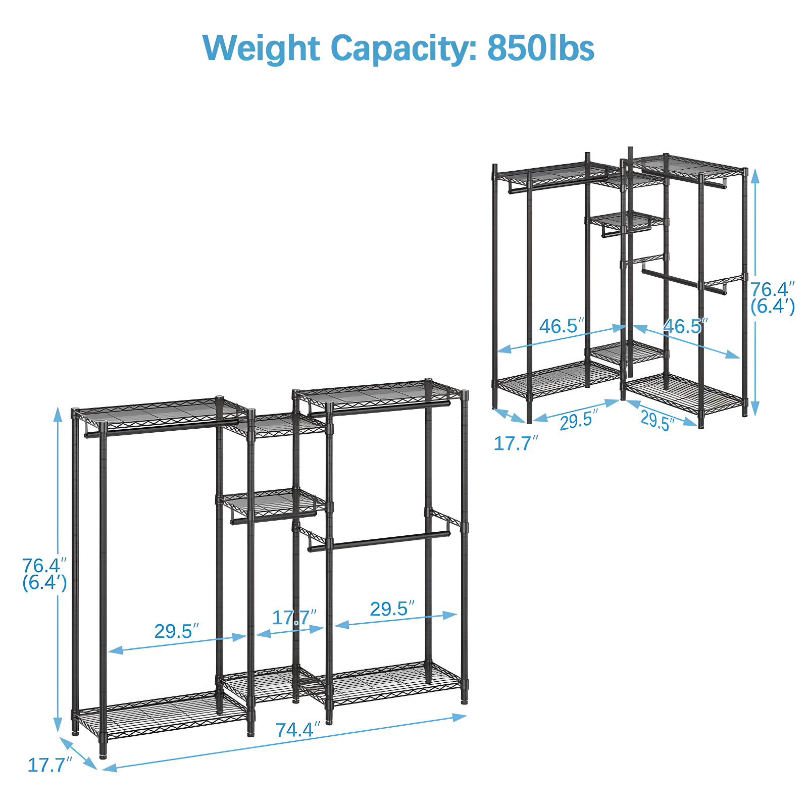 VIPEK 69.9'' Solid Clothing Rack