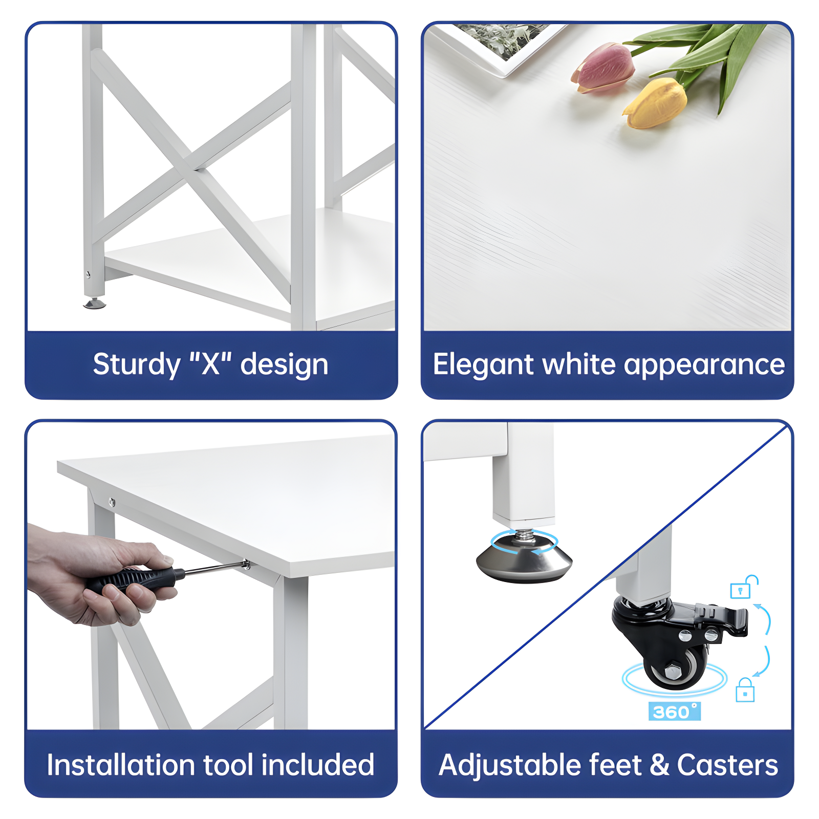 COAHAHA Large Printer Stand - 2-Tier Sturdy Cart With Wheels For Office, Home, And Multi-Use