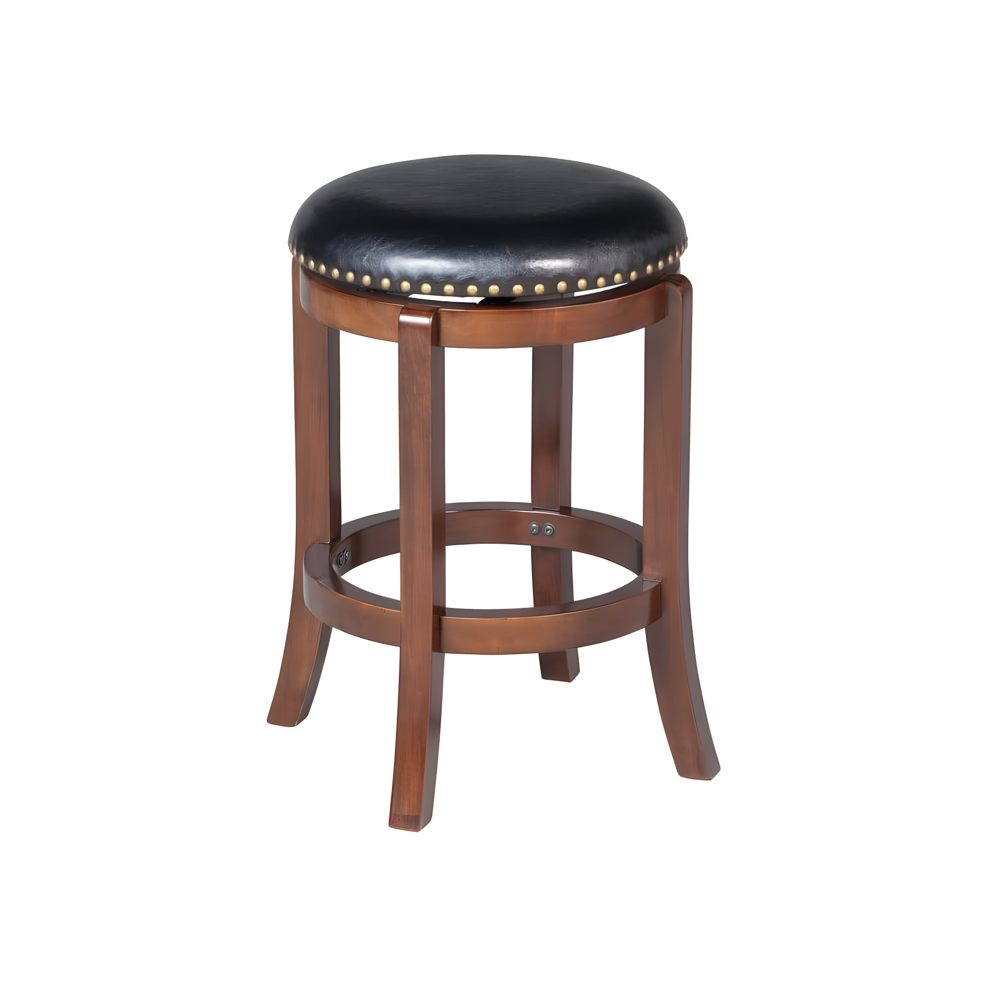 Boraam Cordova Bar Height Backless Swivel Wood Bar Stool, Cappuccino Finish