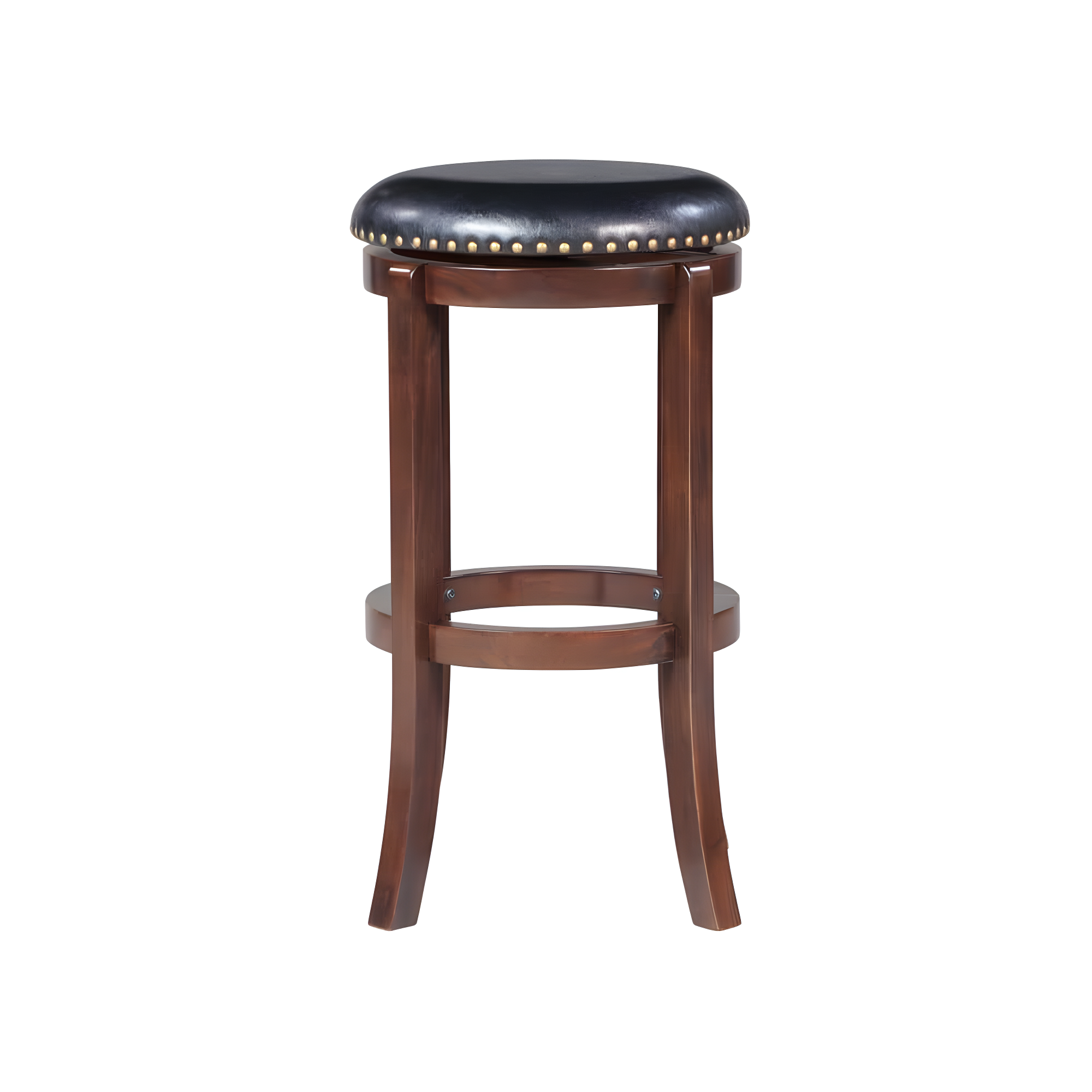Boraam Cordova Bar Height Backless Swivel Wood Bar Stool, Cappuccino Finish