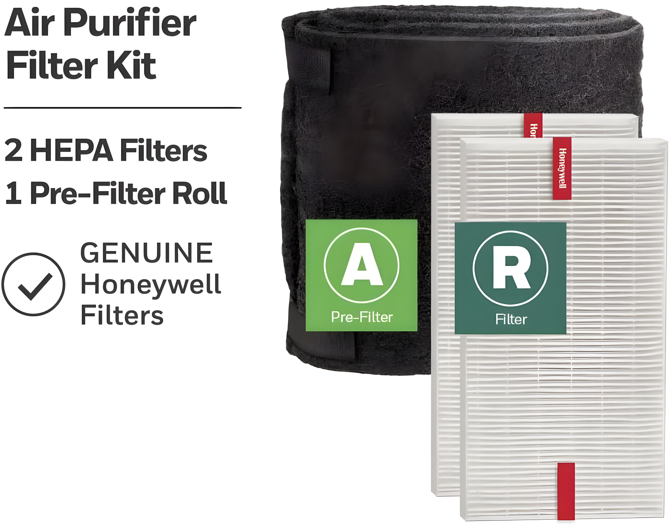 Honeywell HEPA Air Purifier Filter Value Kit with A and R Filters: Replacement for HPA200, HPA3100B, Captures Allergens