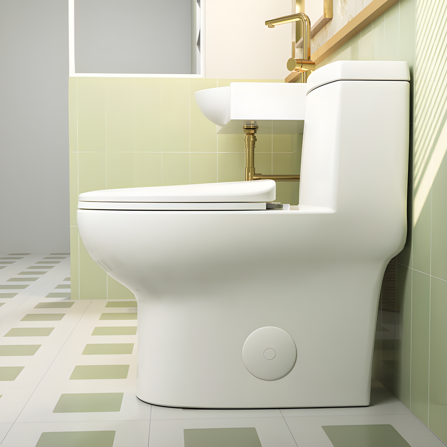 Ally Standard Bathroom Toielt, Modern Toilet with Comfort Chair Height Floor Mounted(Seat Included)