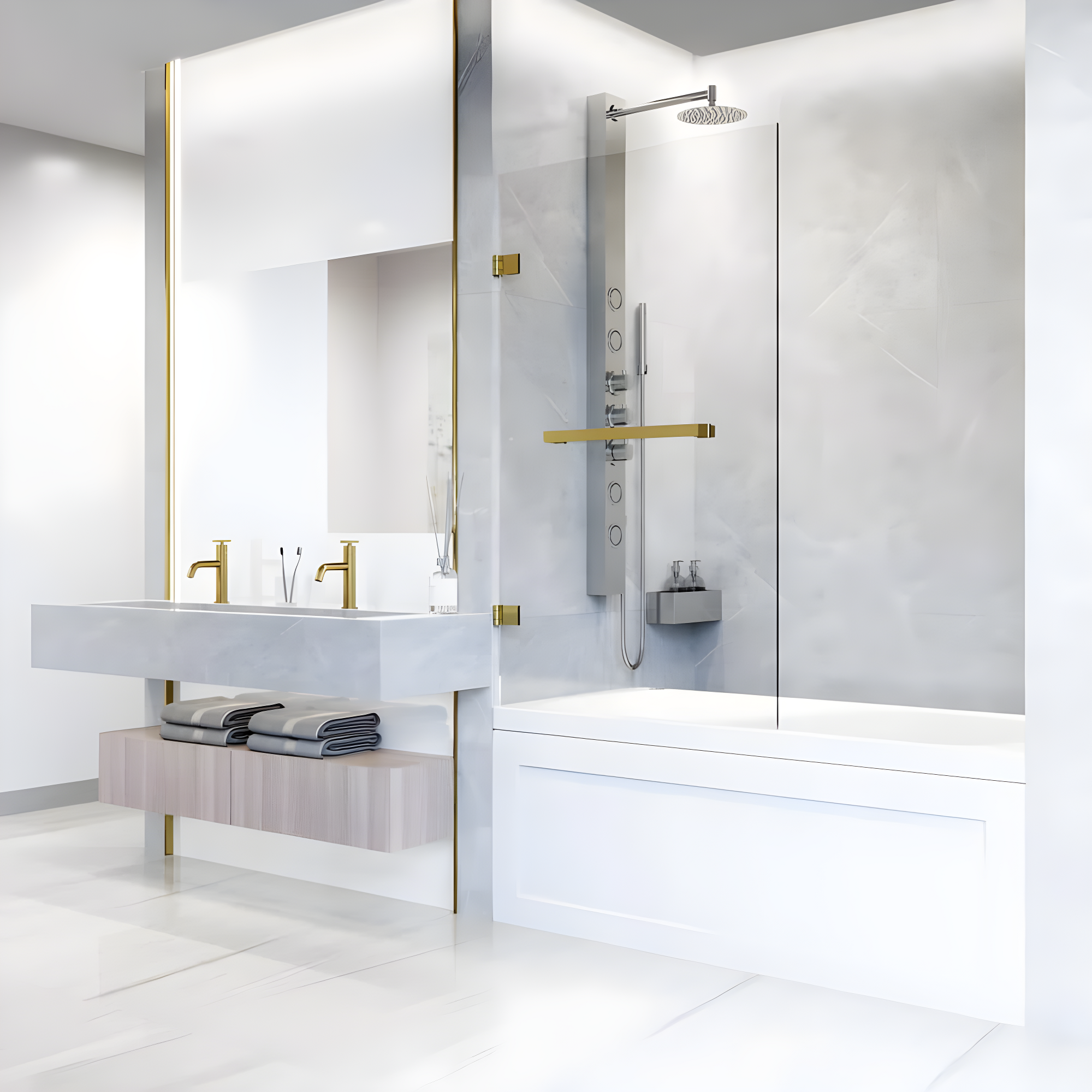 Rialto 34" W x 58" H Hinged Frameless Tub Door with with 5/16" Glass