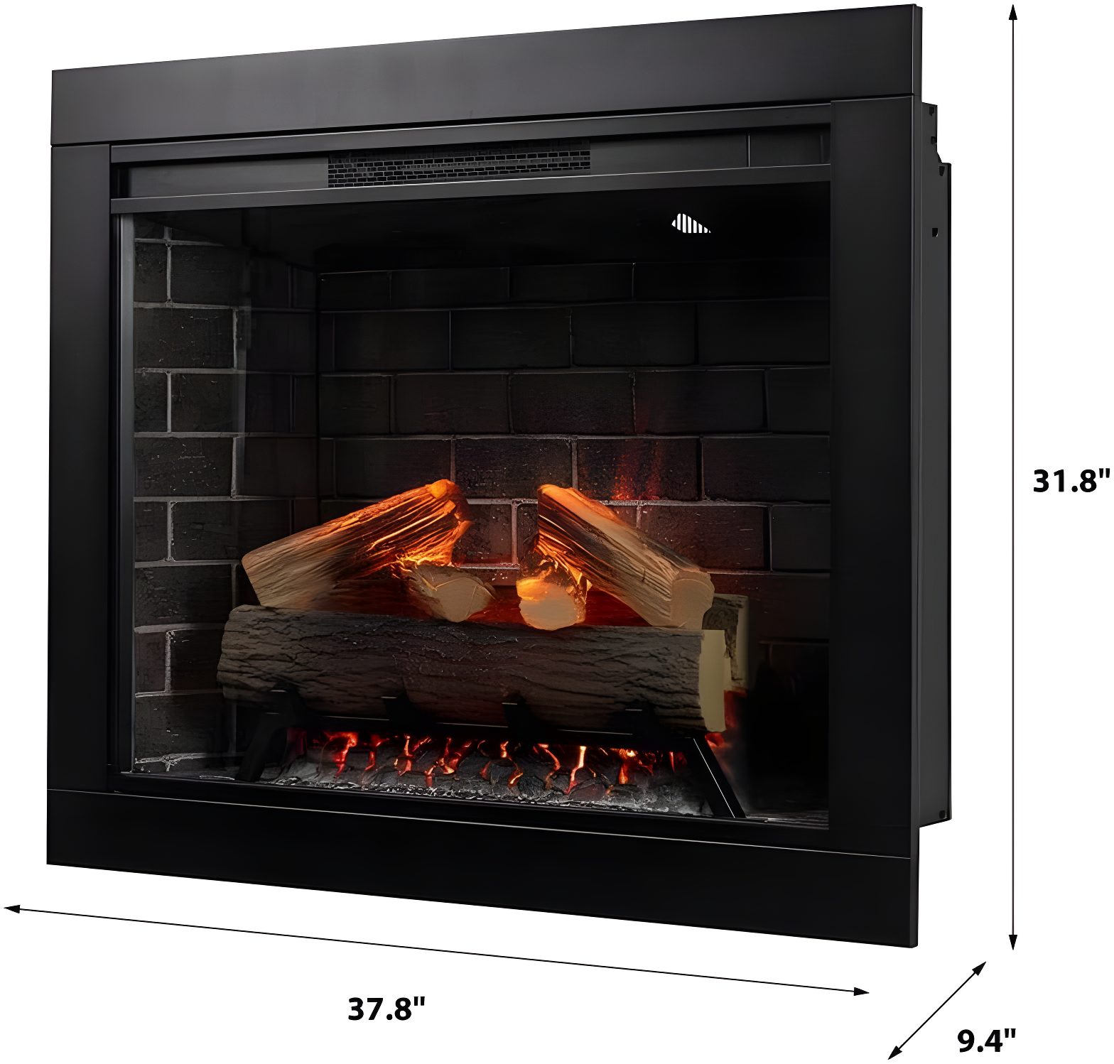 Uptown 33" Infrared Electric Fireplace Insert Heater with Trim Kit, Compatible with Alexa & Google, Remote Control