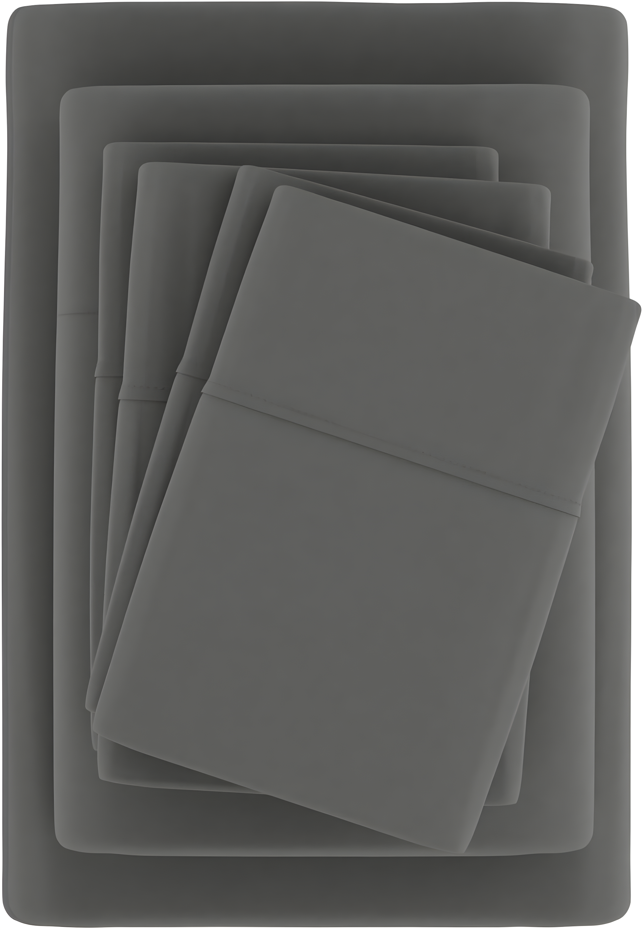 Noble Linens 6 Piece Gray Solid Microfiber Bed Sheet Set For Full Size Bedding