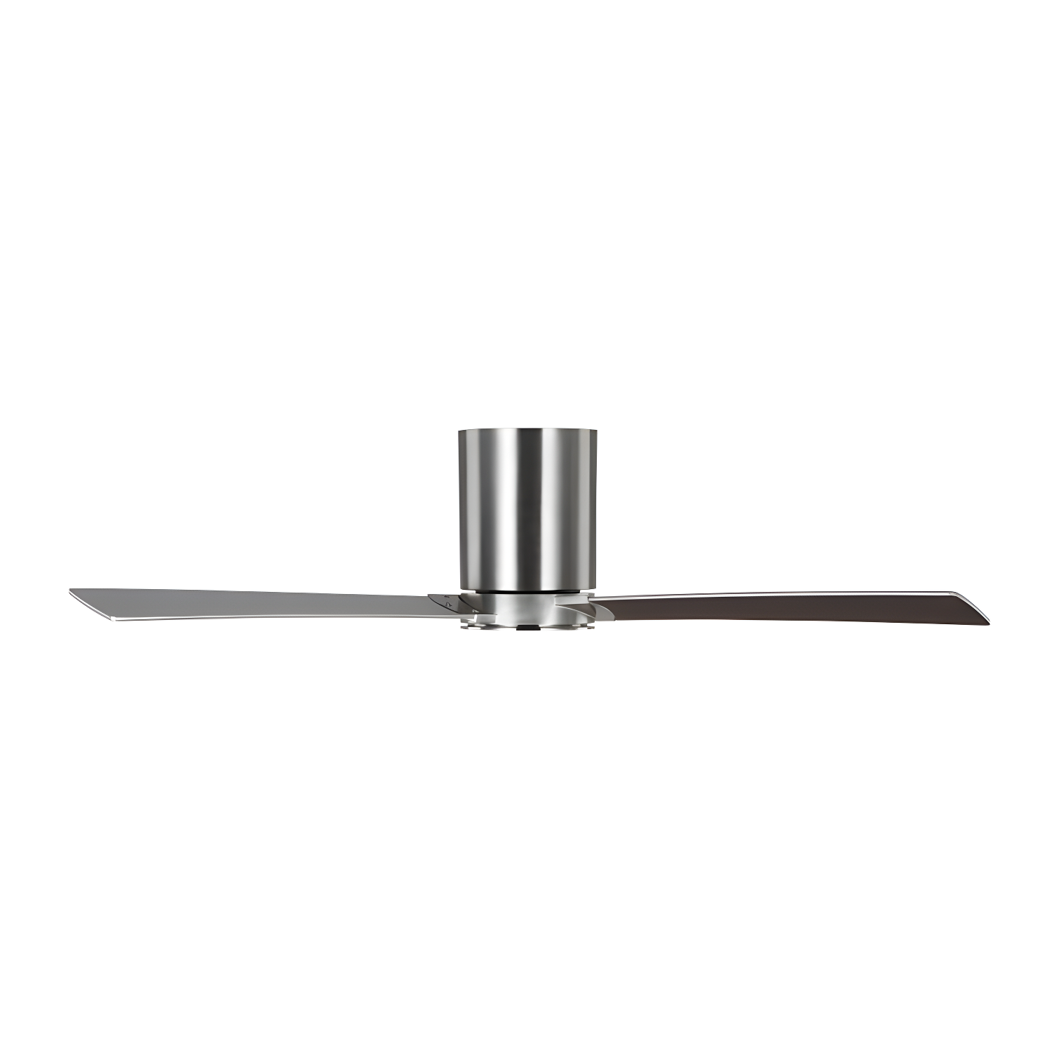 Monte Carlo 3RZHR44BS Rozzen Hugger 44" Ceiling Fan with Remote Control, Reversible DC Motor, Damp Rated, 3 Reversible Blades (Silver and American Walnut)
