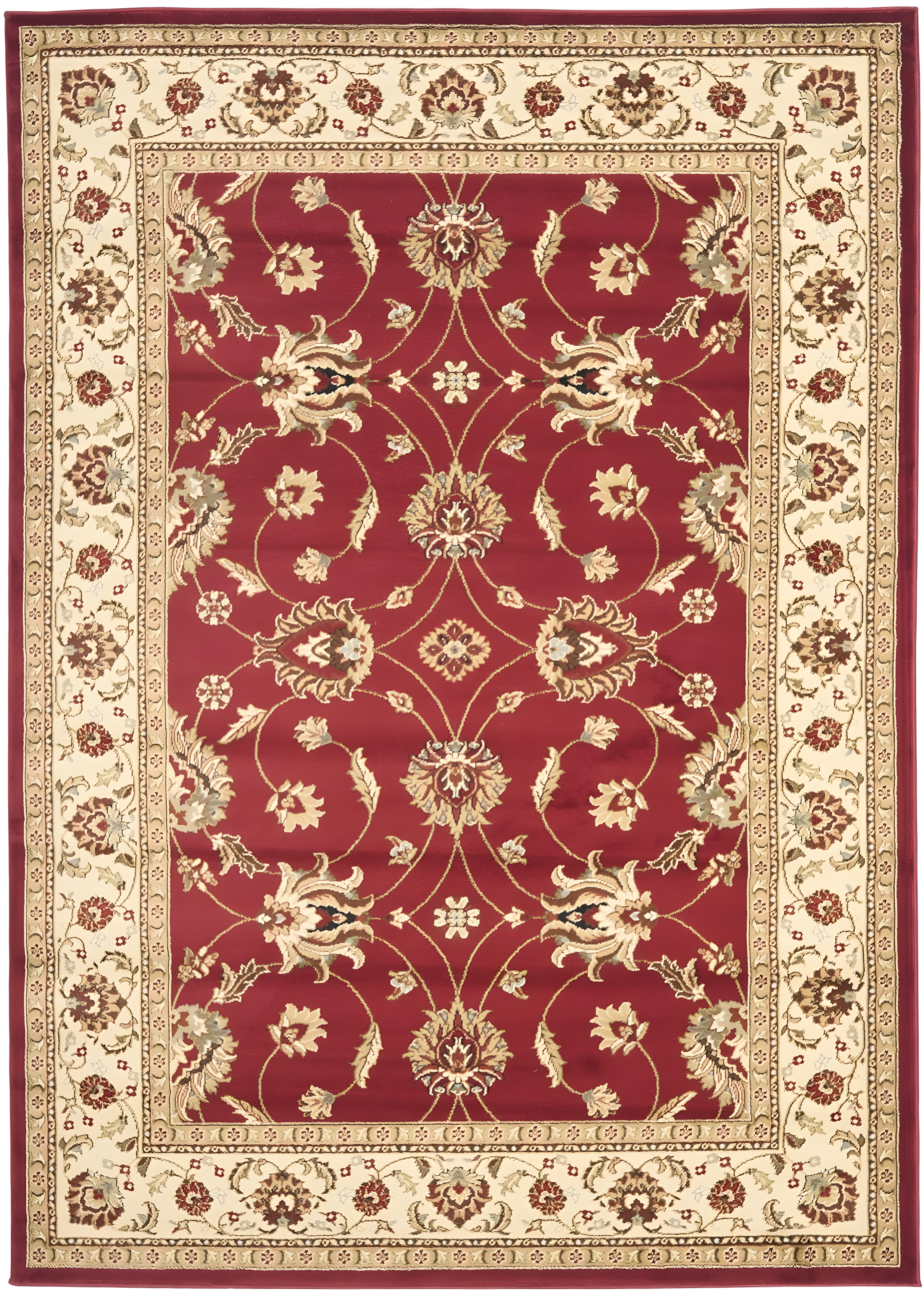 Lyndhurst LNH553 Power Loomed Area Rug - Red/Ivory - 5'3"x7'6" - Safavieh