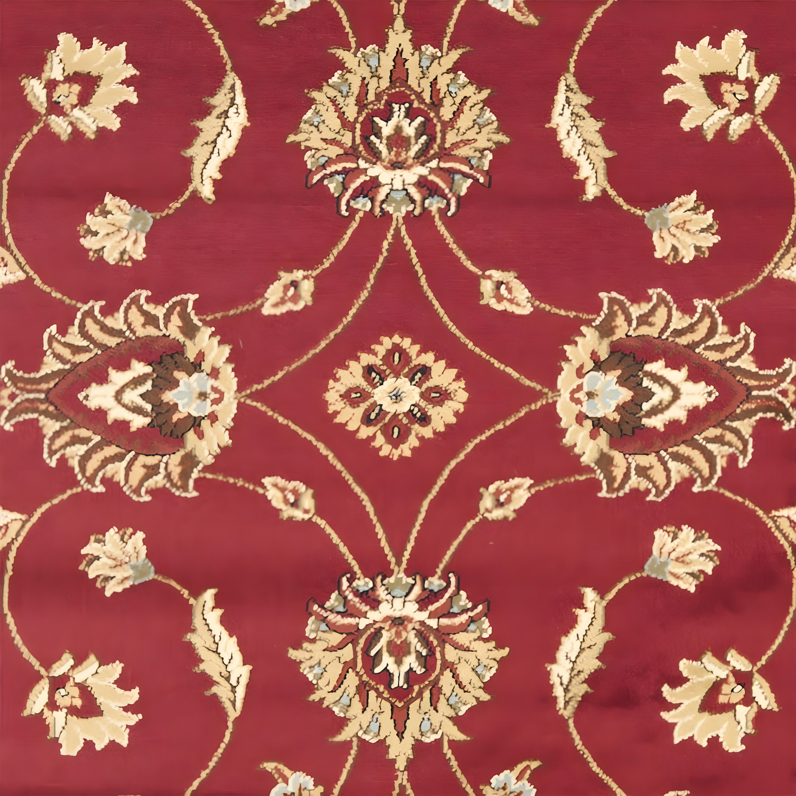 Lyndhurst LNH553 Power Loomed Area Rug - Red/Ivory - 5'3"x7'6" - Safavieh