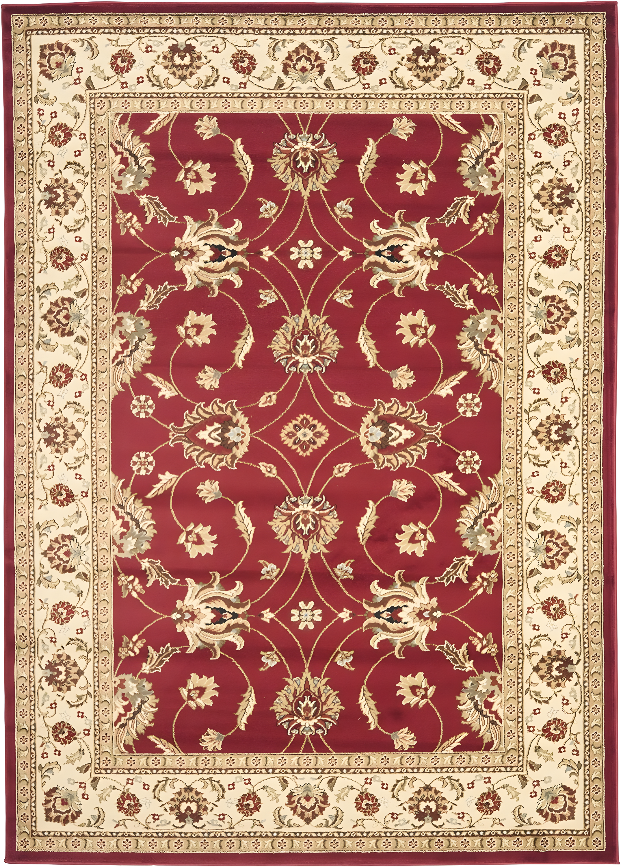 Lyndhurst LNH553 Power Loomed Area Rug - Red/Ivory - 5'3"x7'6" - Safavieh