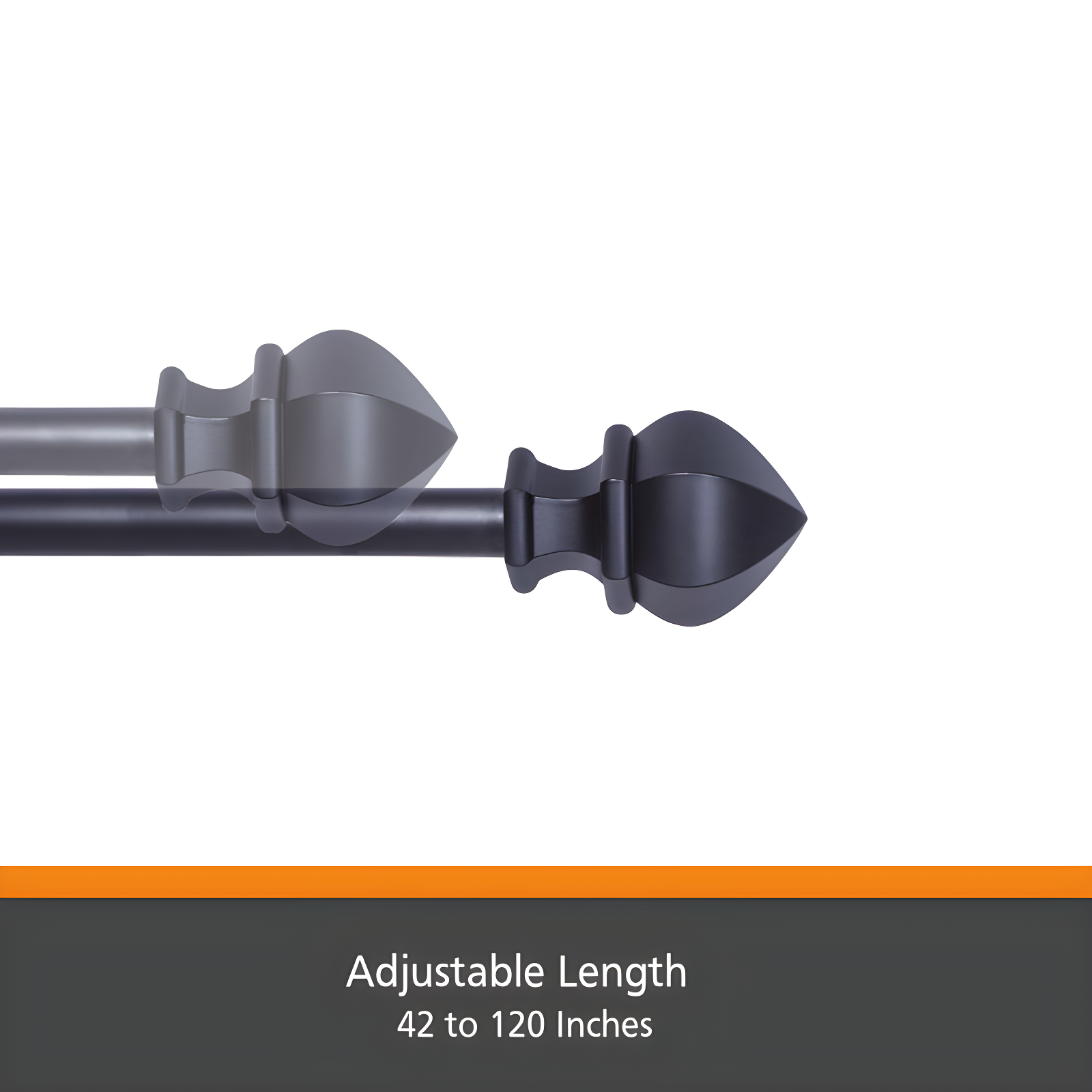 Kenney Steel Overall Width Single Curtain Rod