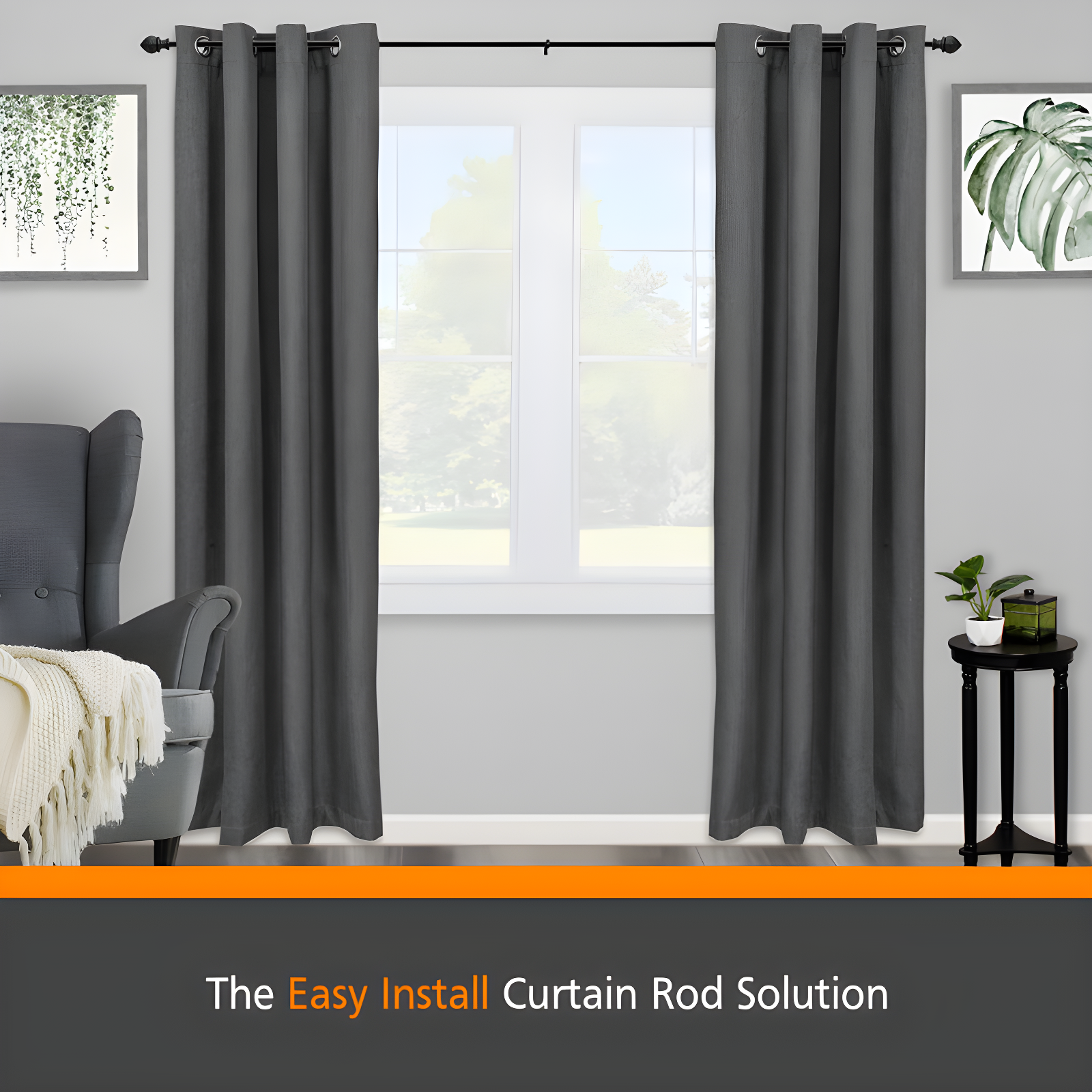 Kenney Steel Overall Width Single Curtain Rod
