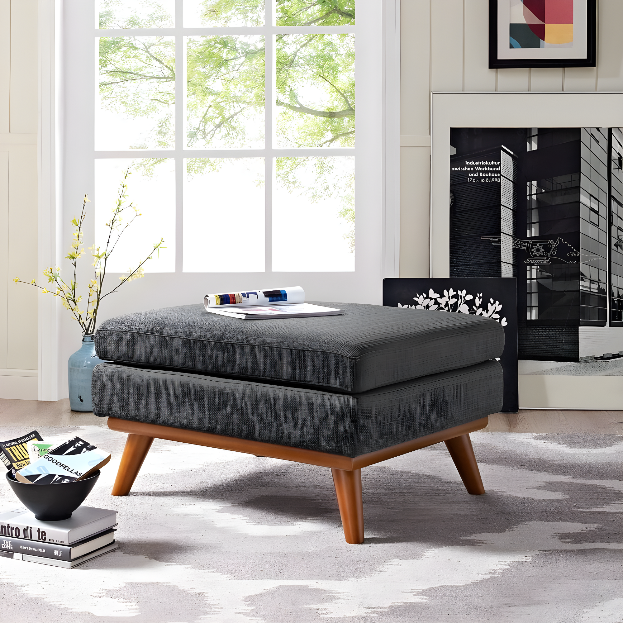 Modway Engage Upholstered Fabric Ottoman