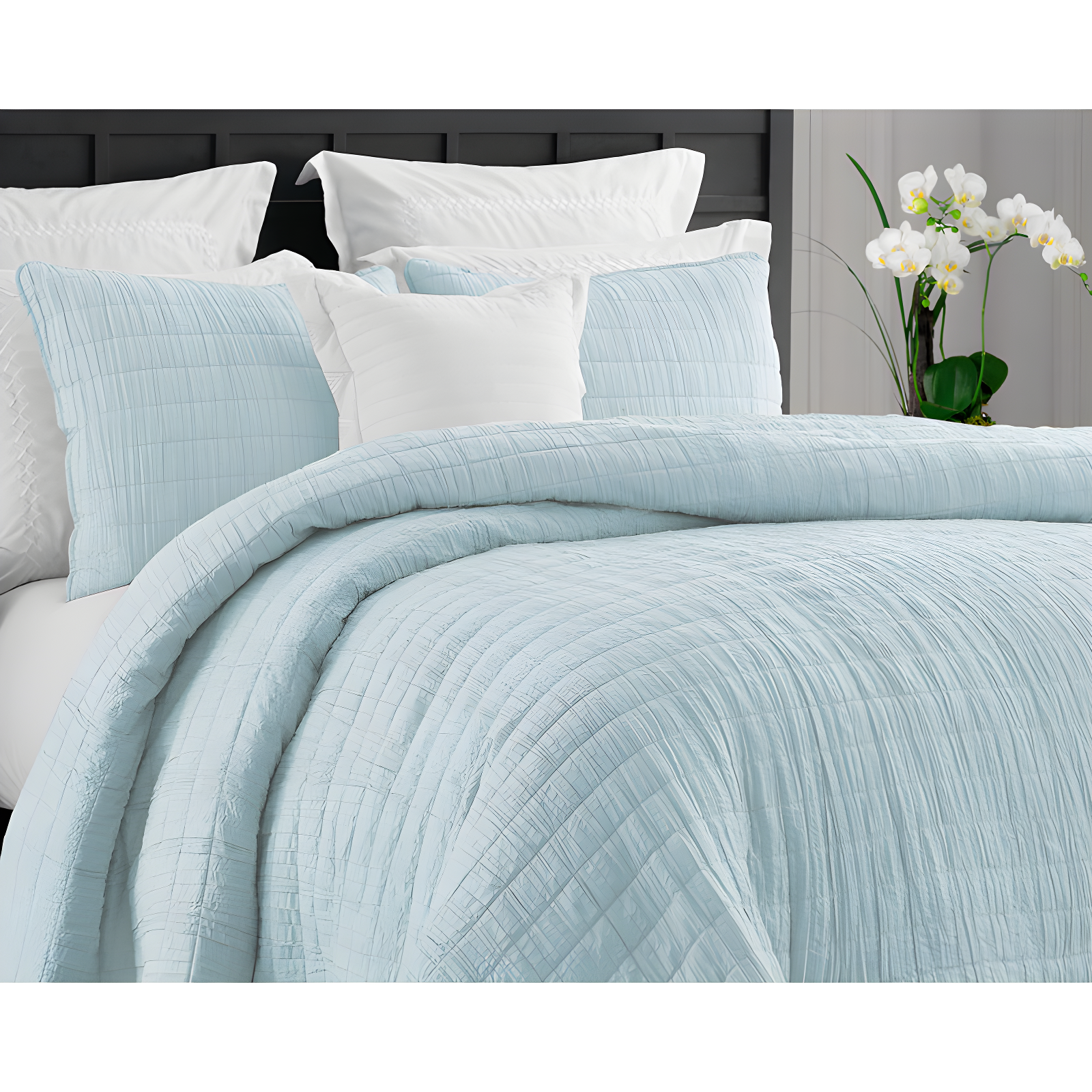 Swift Home Ultra Soft Crinkle Washed Microfiber 3-Piece Quilt Set