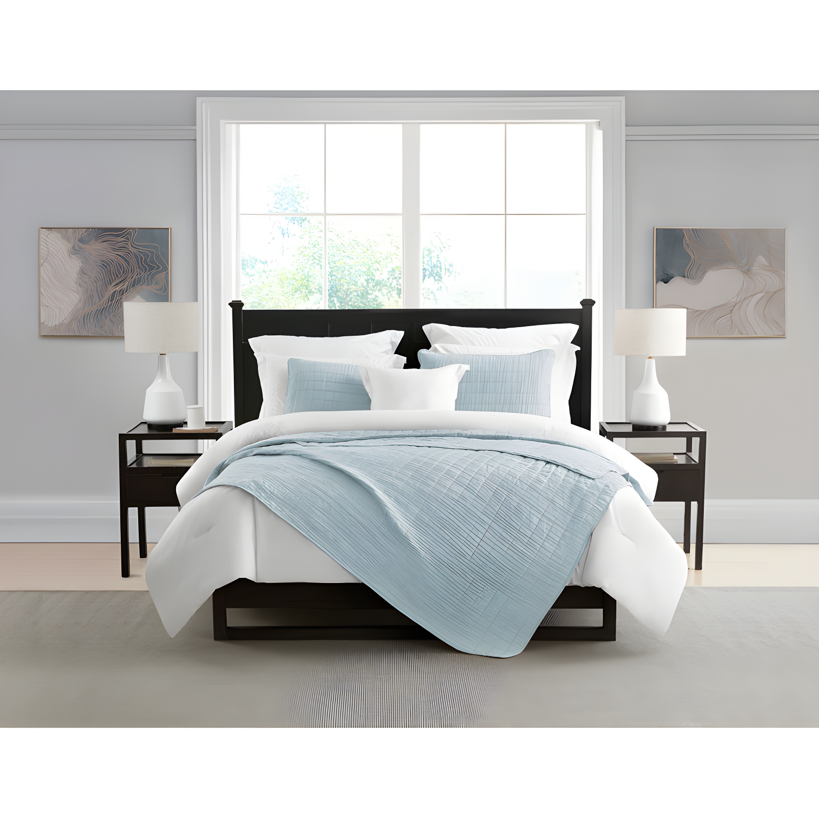 Swift Home Ultra Soft Crinkle Washed Microfiber 3-Piece Quilt Set