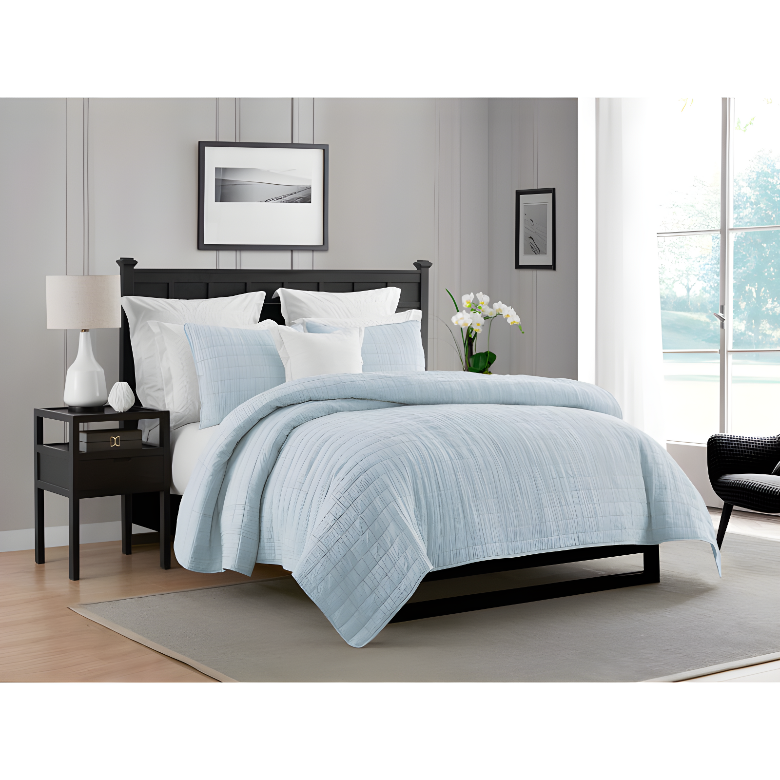Swift Home Ultra Soft Crinkle Washed Microfiber 3-Piece Quilt Set