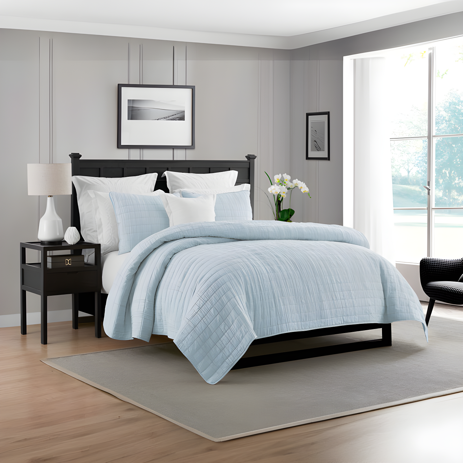 Swift Home Ultra Soft Crinkle Washed Microfiber 3-Piece Quilt Set