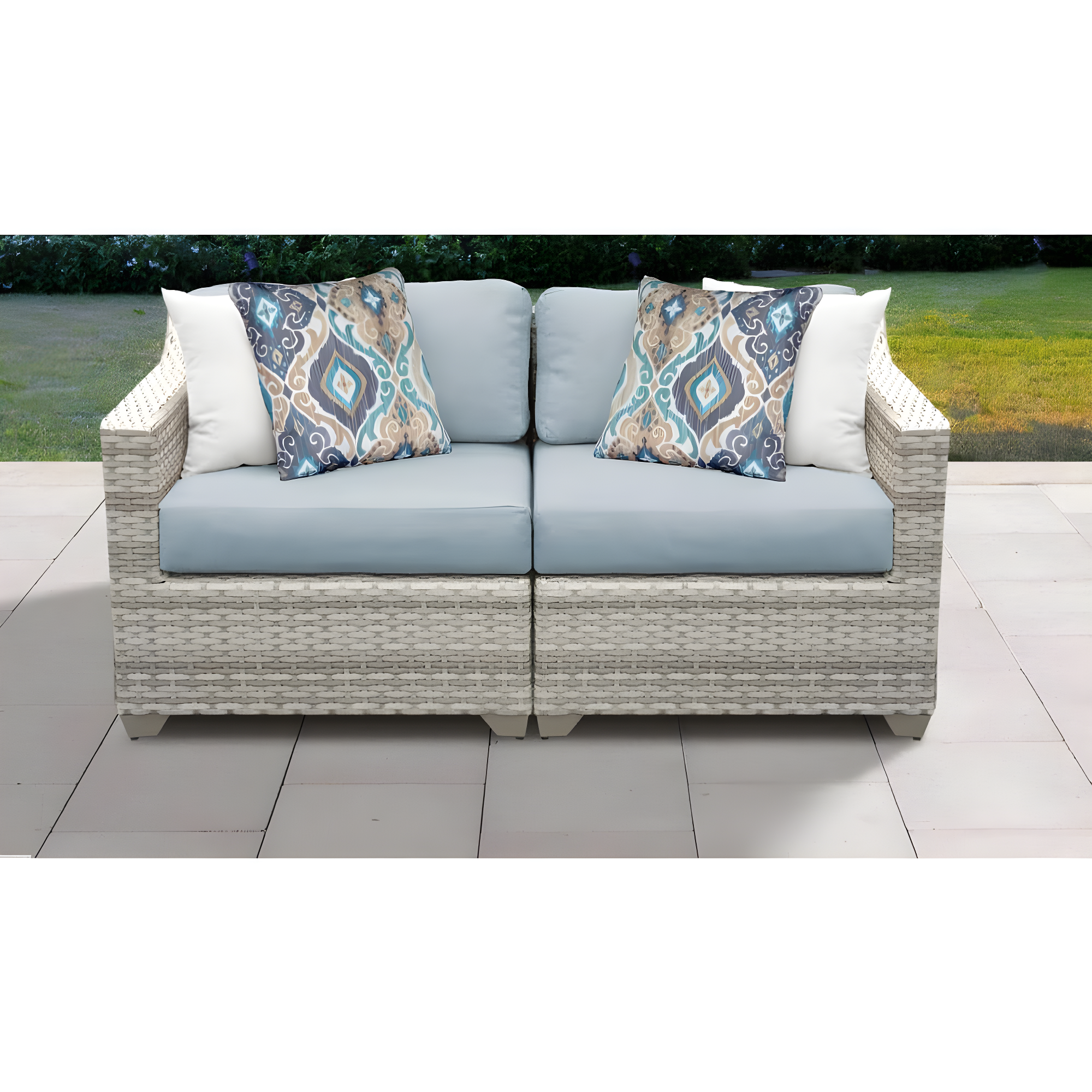 Bannister 64'' Wicker Outdoor Loveseat
