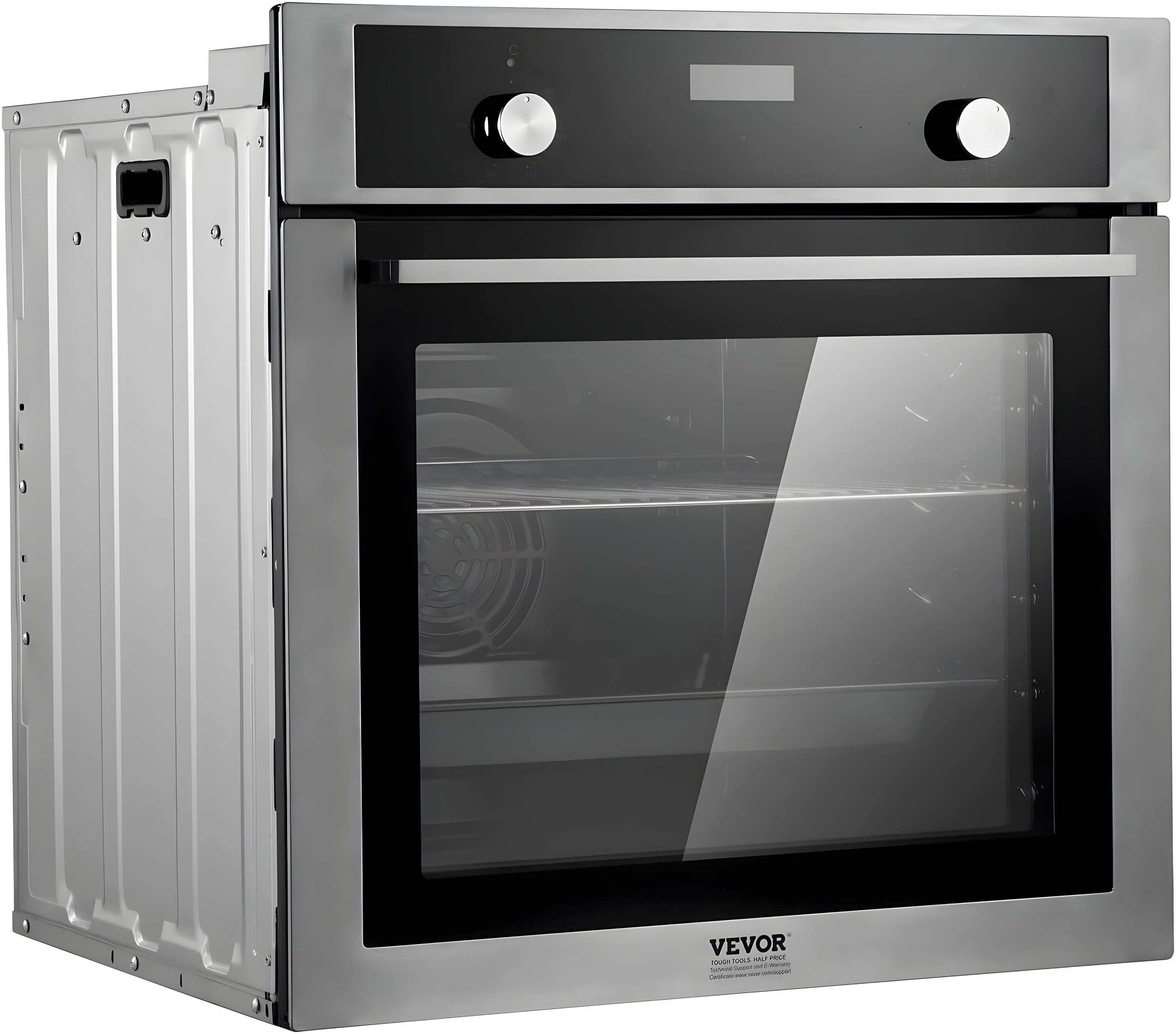 VEVOR Single Wall Oven, 24" Electric Built-in Wall Oven with 9 Cooking Functions, 2.68 Cu.Ft Electric Wall Ovens with Timer, 2800W Electric Oven with Baking Rack and Tray, for Kitchen