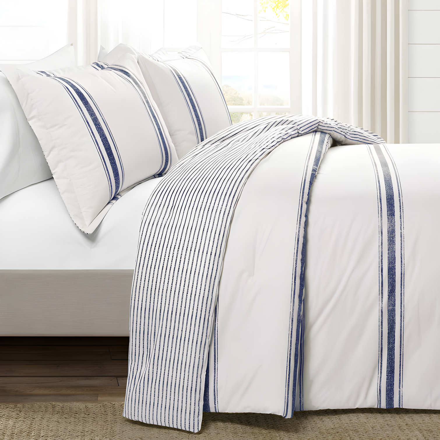 Farmhouse Standard Cotton Reversible Comforter Set