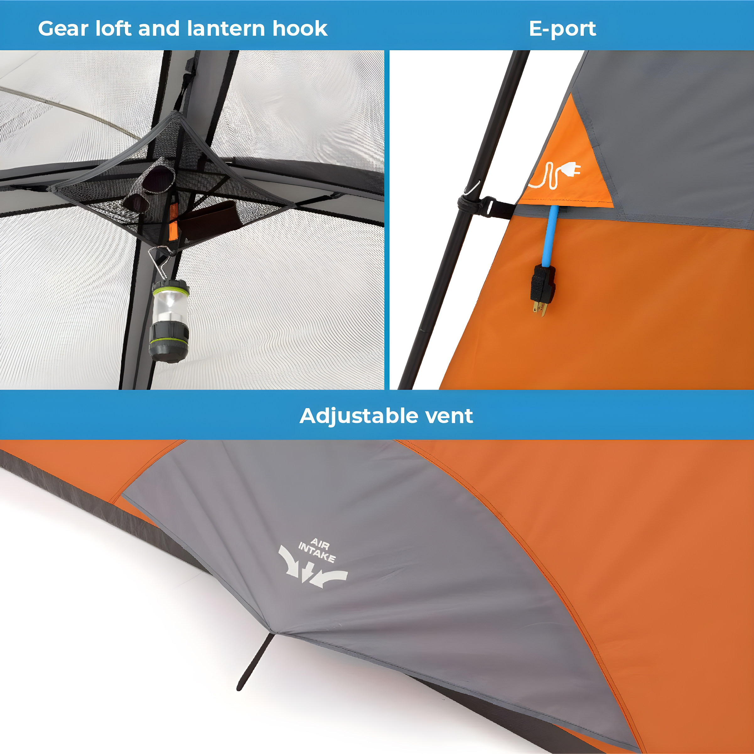 Core Equipment 6 Person Straight Wall Tent - Orange