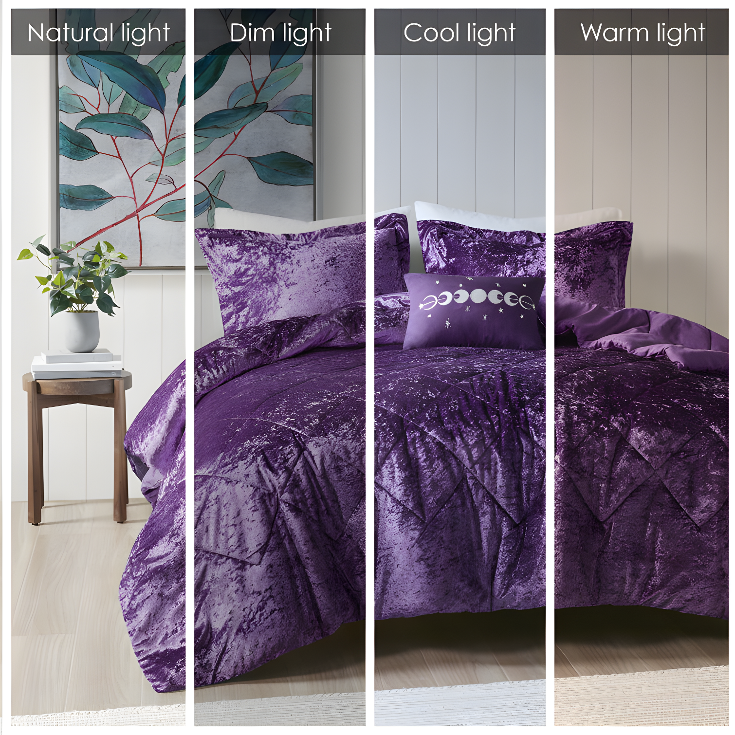 Intelligent Design Felicia Crushed Velvet Comforter Set with Throw Pillow