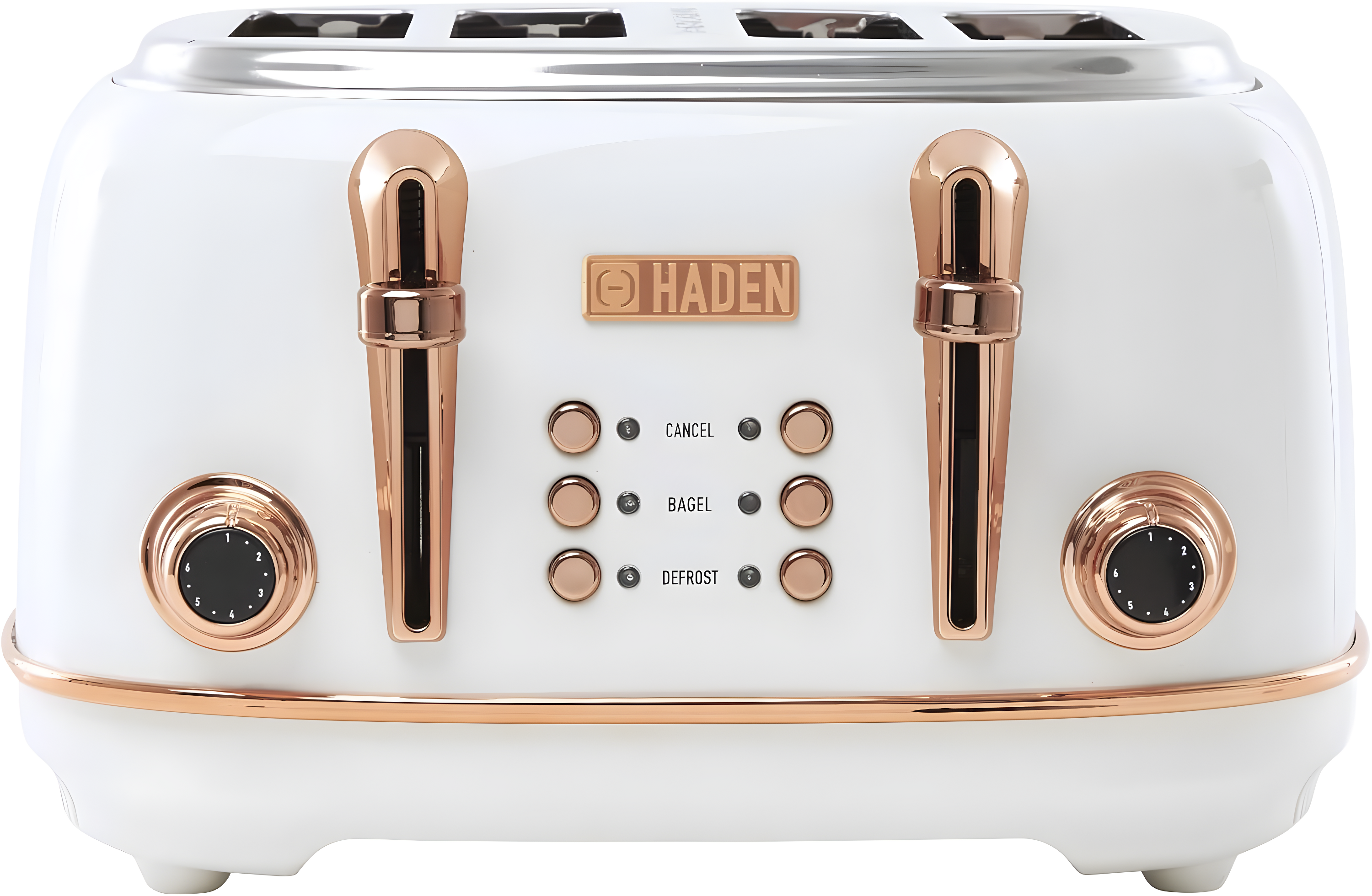 HADEN Heritage Ivory and Copper 4-Slice Toaster